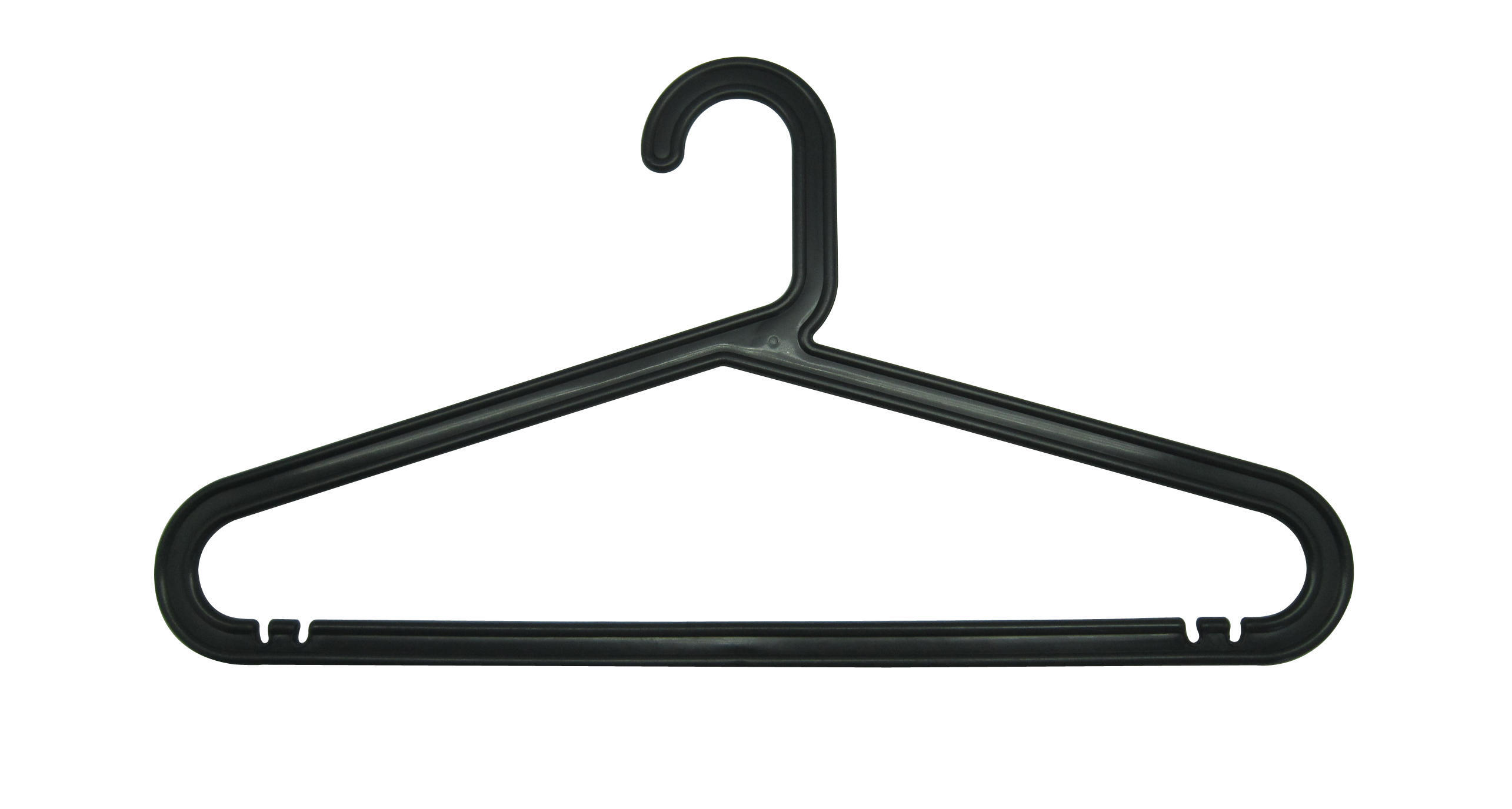 Lot de 4 cintres plastique noir, H.20.5 x l.39.5 x Ep.1.52 cm - 3