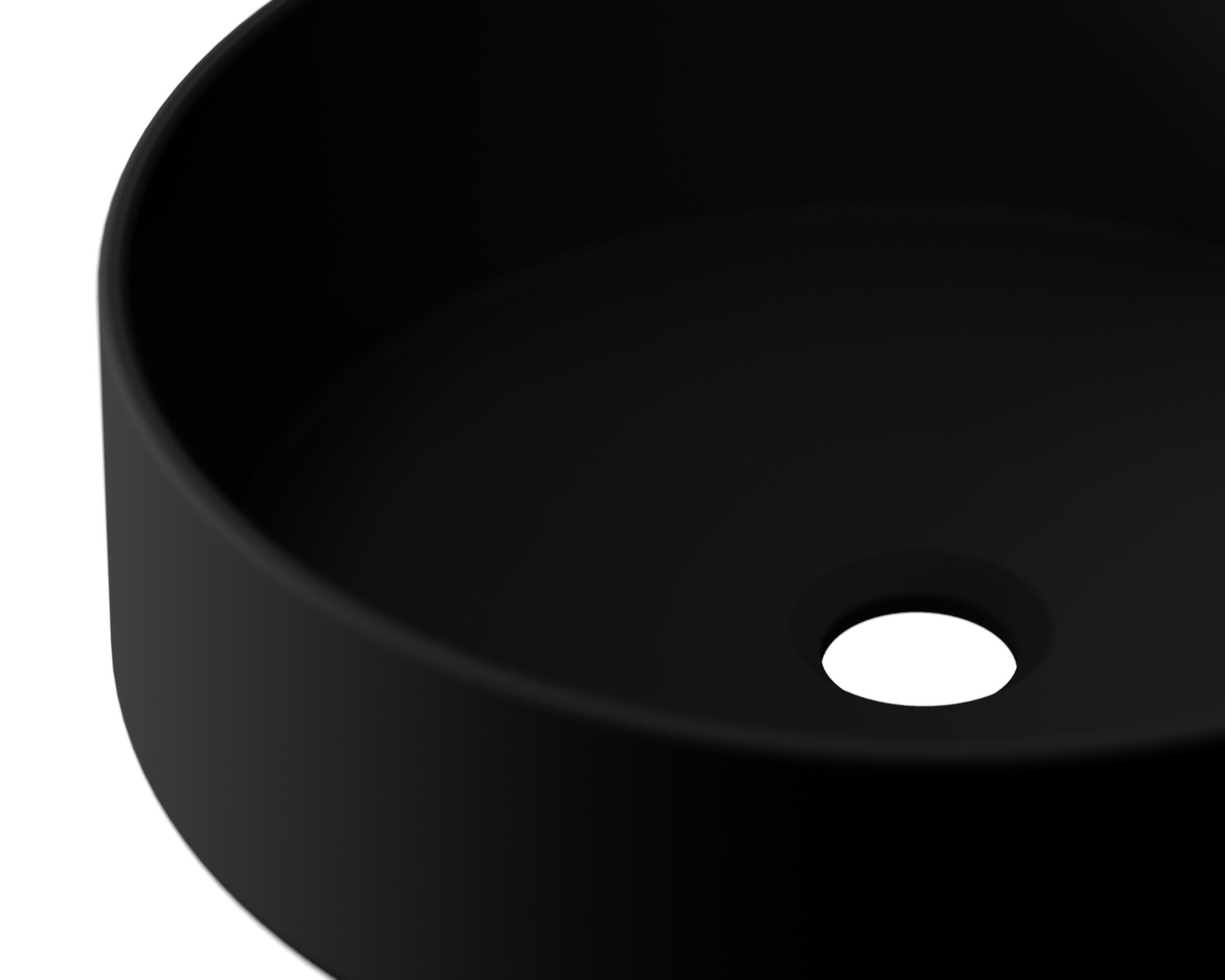 Vasque à poser céramique rond Andora Diam.37 cm noir mat - 6