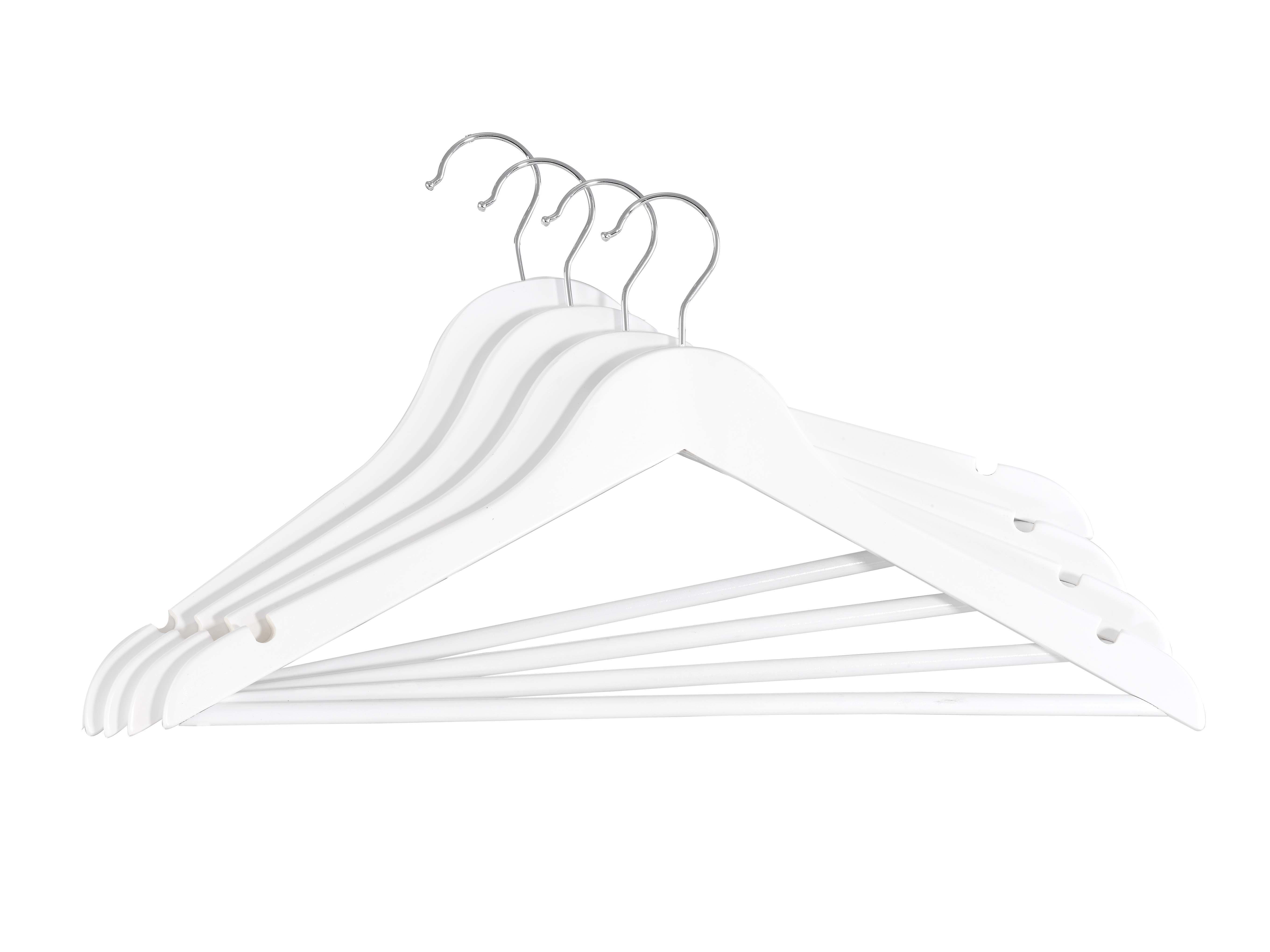 Pack 4 cabides madeira branco SPACEO - 24