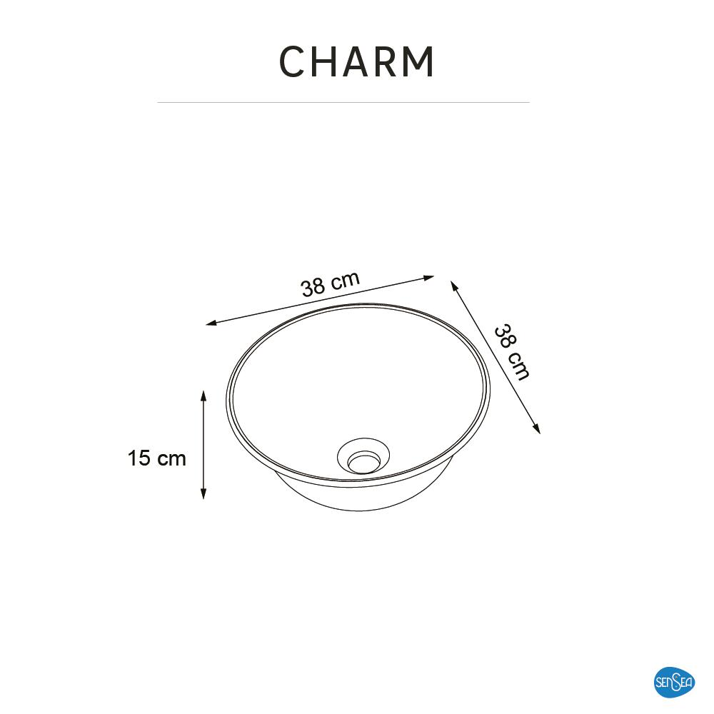 Vasque à poser céramique rond Charm Diam.38 cm blanc brillant - 3