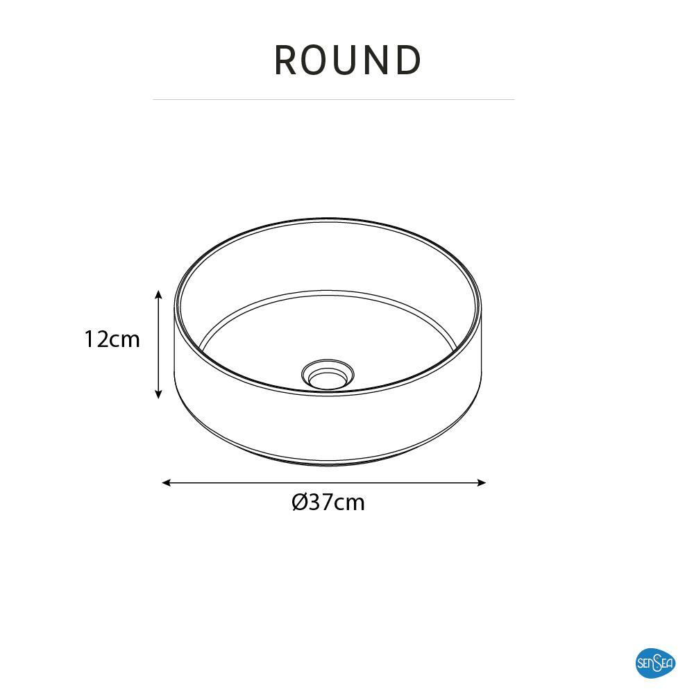 Vasque à poser céramique rond Round Diam.38 cm blanc brillant - 6