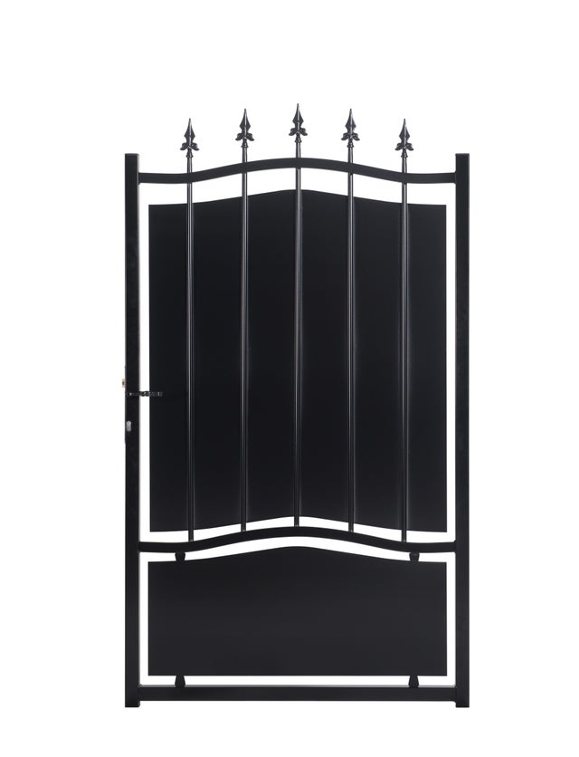 Portillon battant en acier à peindre Lude, l.100 cm x H.175 cm, noir