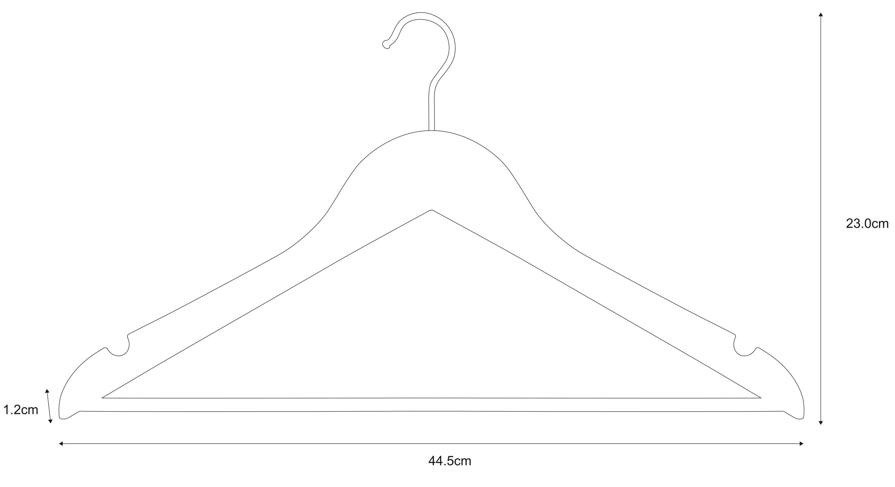 Lot de 8 cintres bois et acier, H.23 x l.44.5 x P.9.6 cm - 7