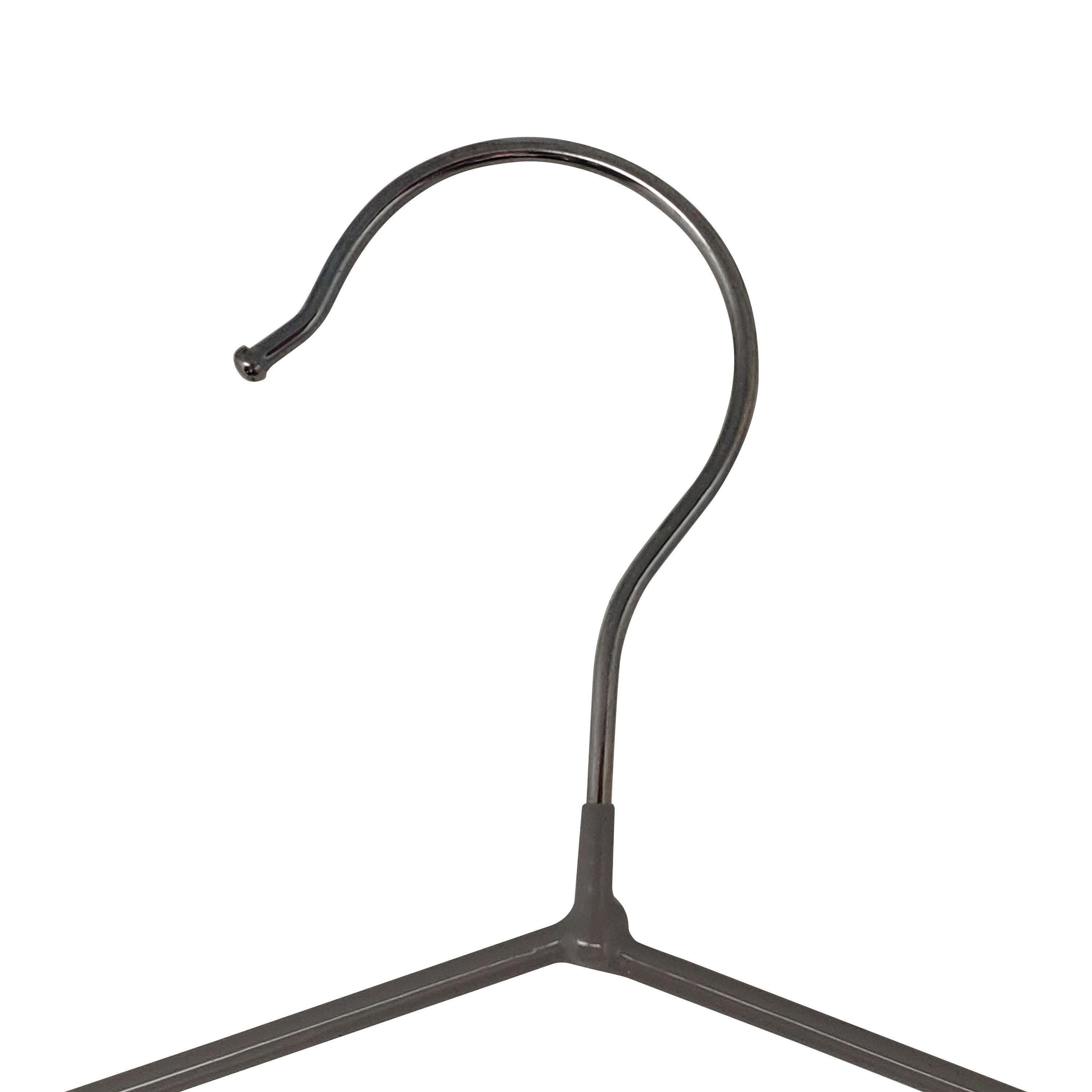 Lot de 8 cintres SPACEO métal avec revêtement pvc gris, H.18.5xl.40.5x P.2.88cm - 5