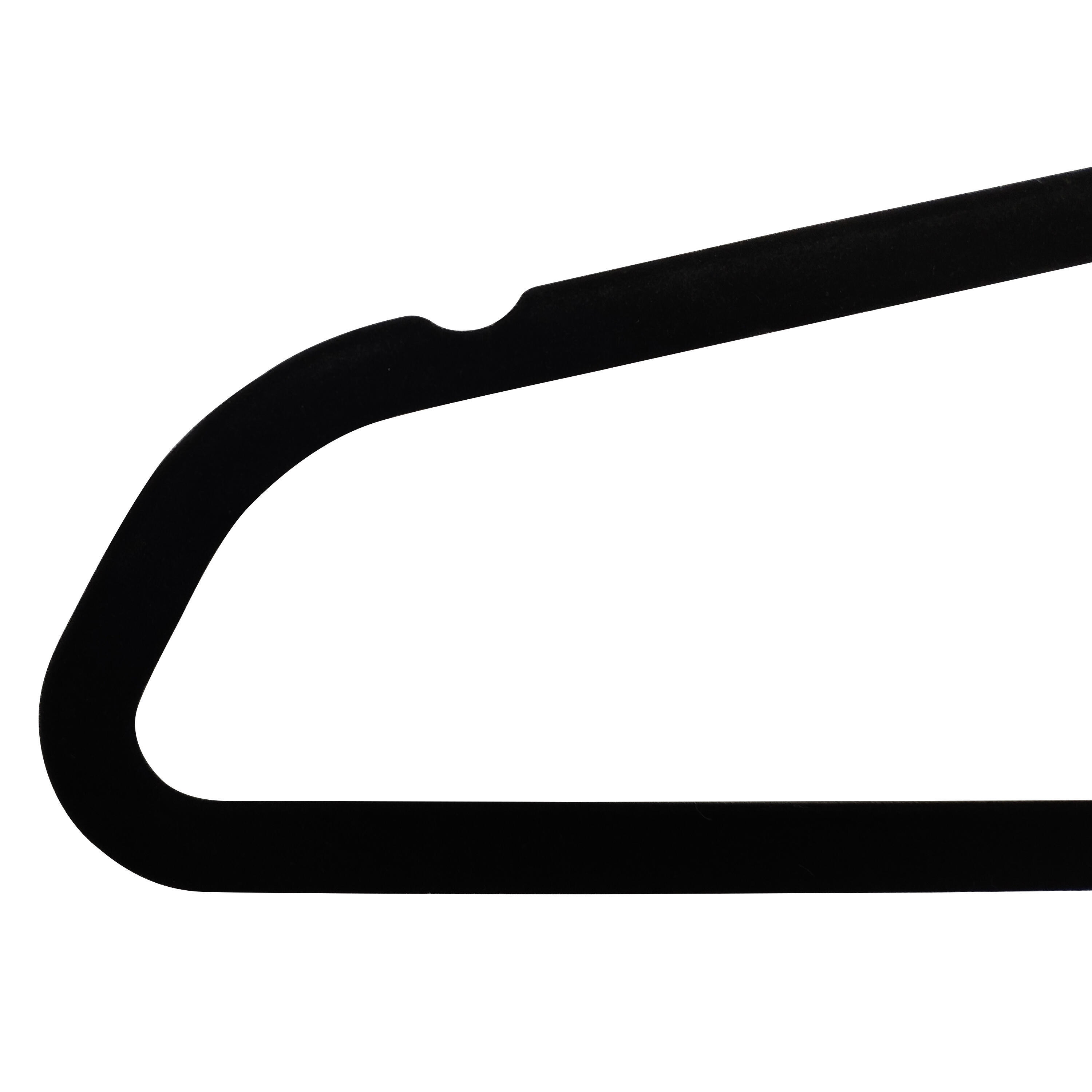 Lot de 4 cintres SPACEO plastique finition VELOURS noir, H.23 x l.45 x P.2.4 cm - 5