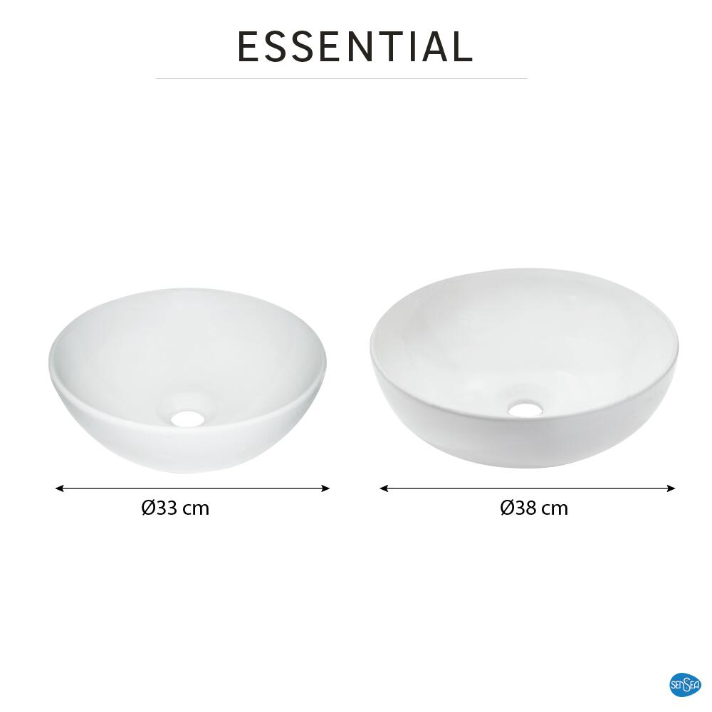 Vasque à poser céramique rond Essential Diam.38 cm blanc brillant - 6