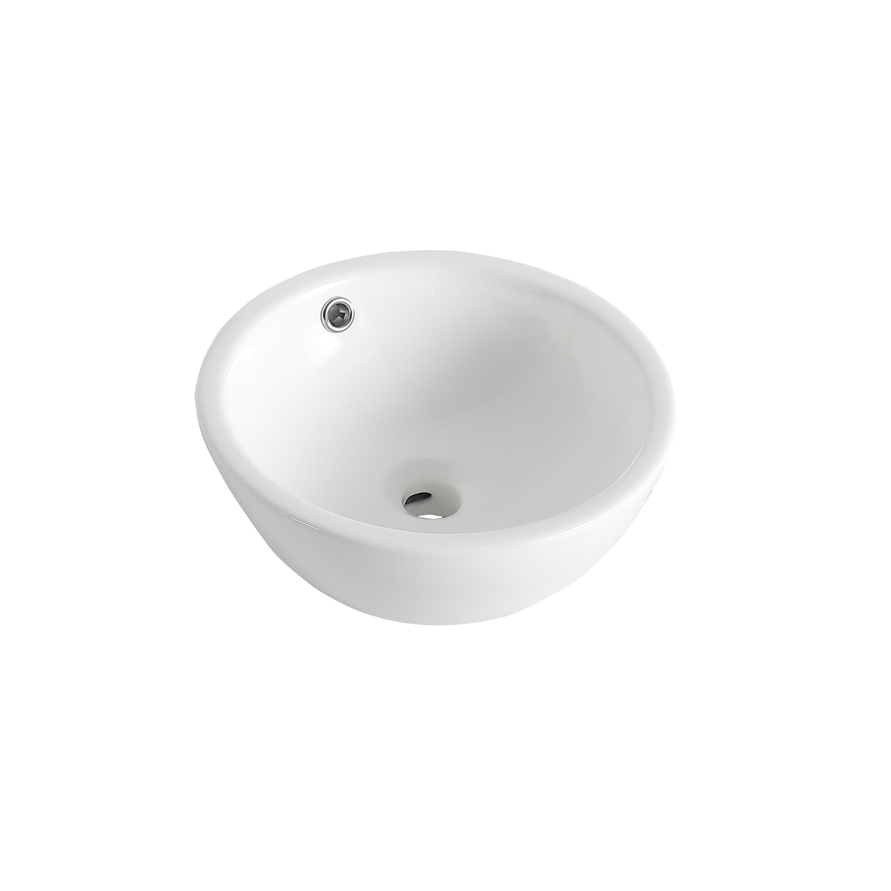 Vasque à poser céramique rond Round Diam.38 cm blanc brillant - 3