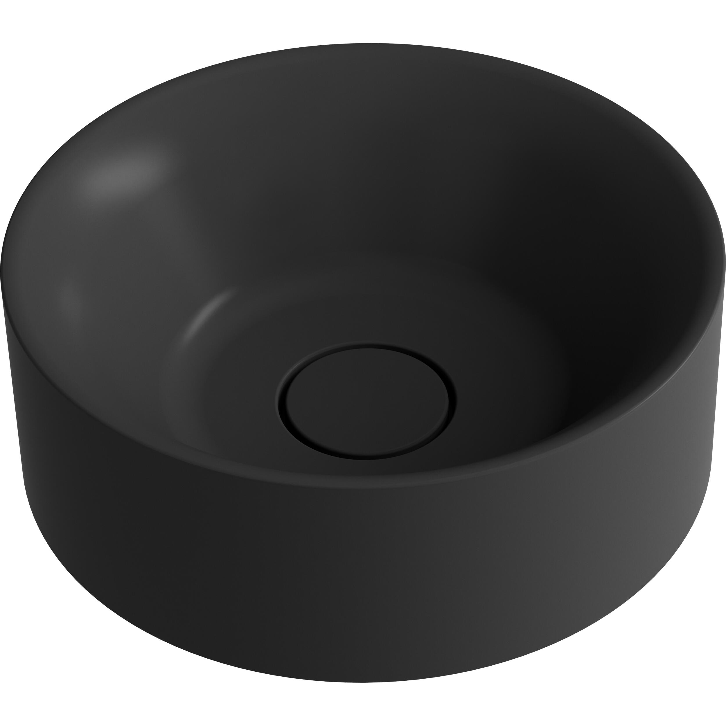 Lavabo da appoggio SENSEA tondo in composito minerale di resina gelificata nero opaco piletta non inclusa - 6
