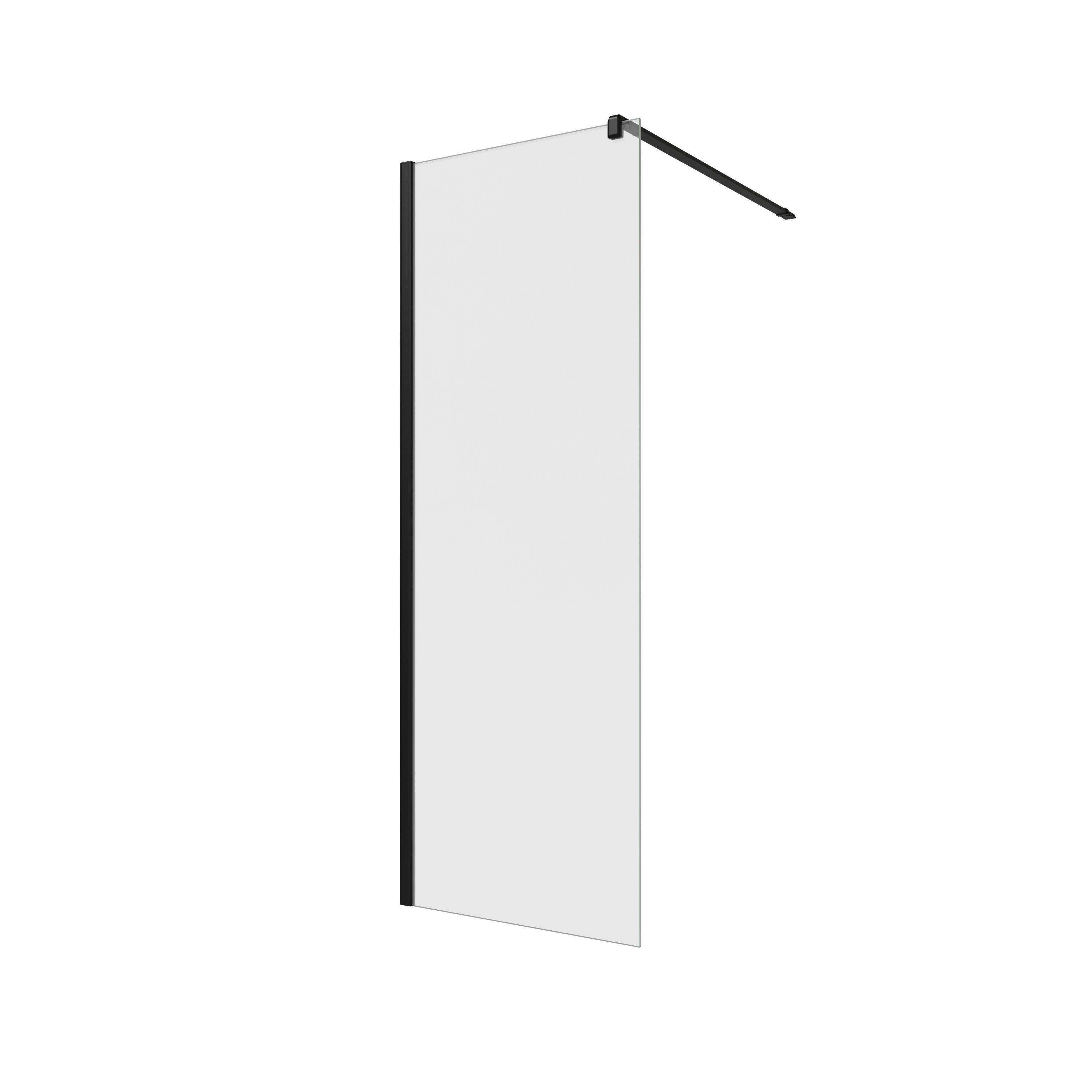 Box doccia walk-in Neo, vetro 8 mm, L 68.6-69.5 cm x H 200 cm, profilo nero - 4