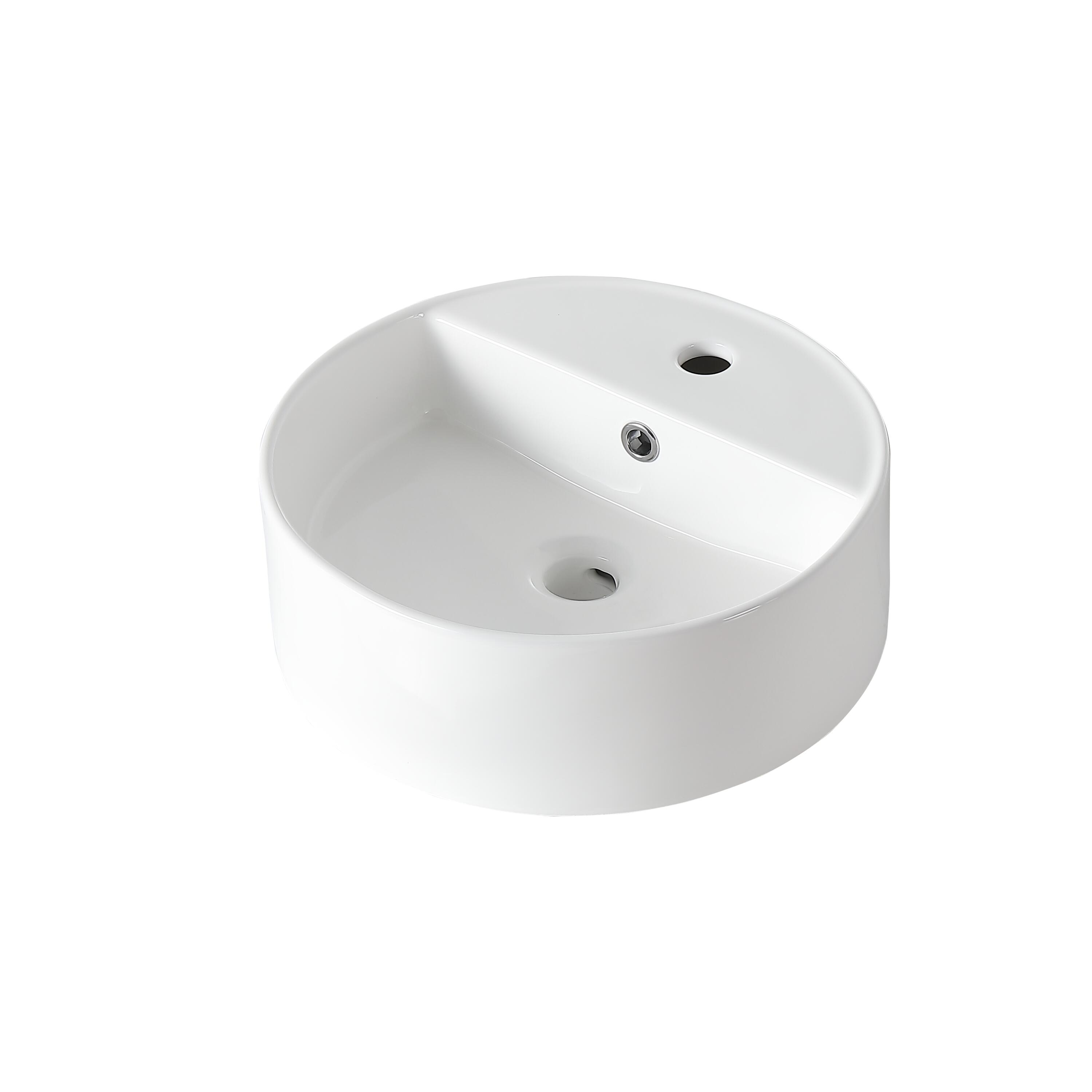 Vasque à poser céramique rond Easca Diam.41 cm blanc brillant - 3