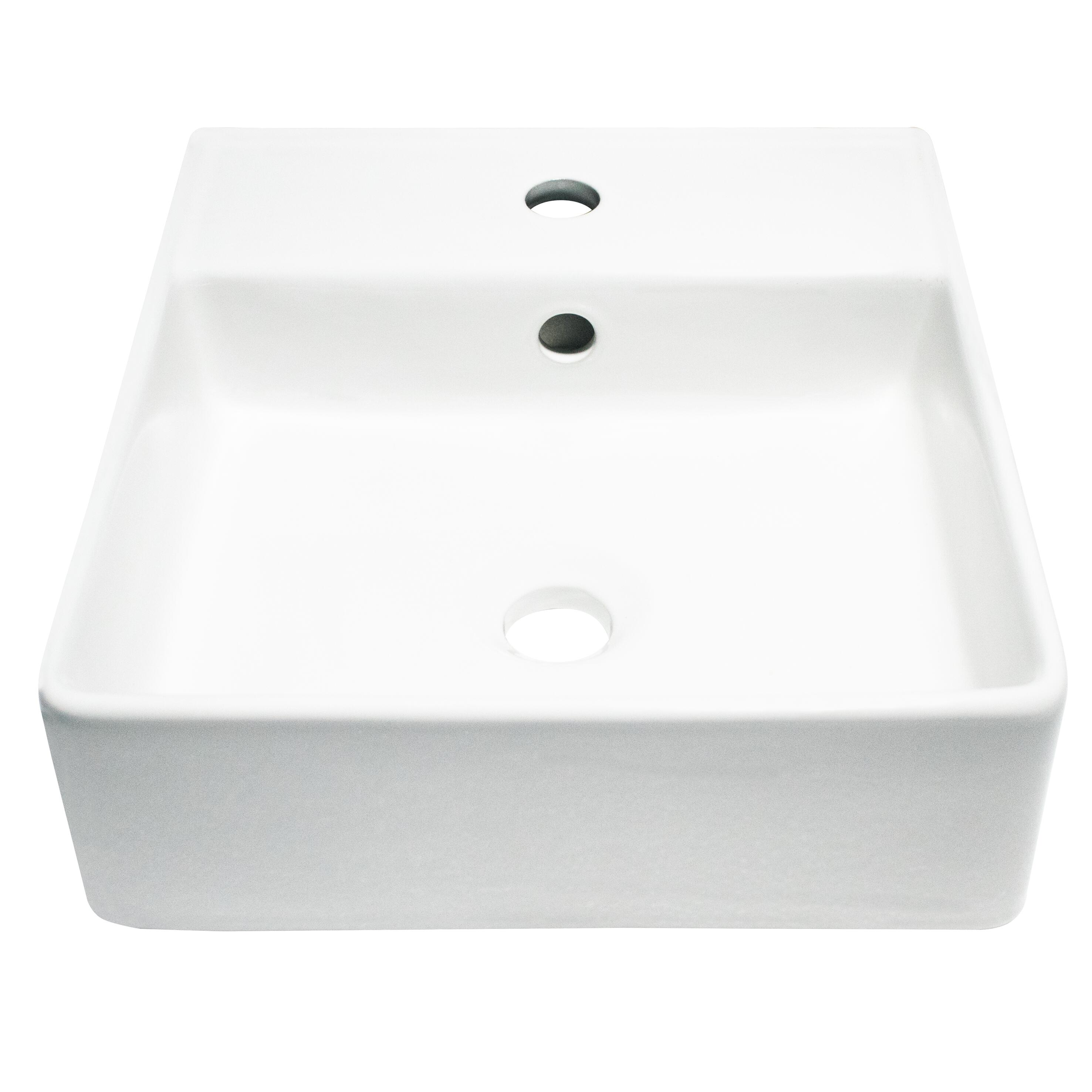 Lavabo da appoggio SENSEA quadrato in ceramica L 37 x H 12 x P 41.5 cm bianco lucido piletta non inclusa - 5