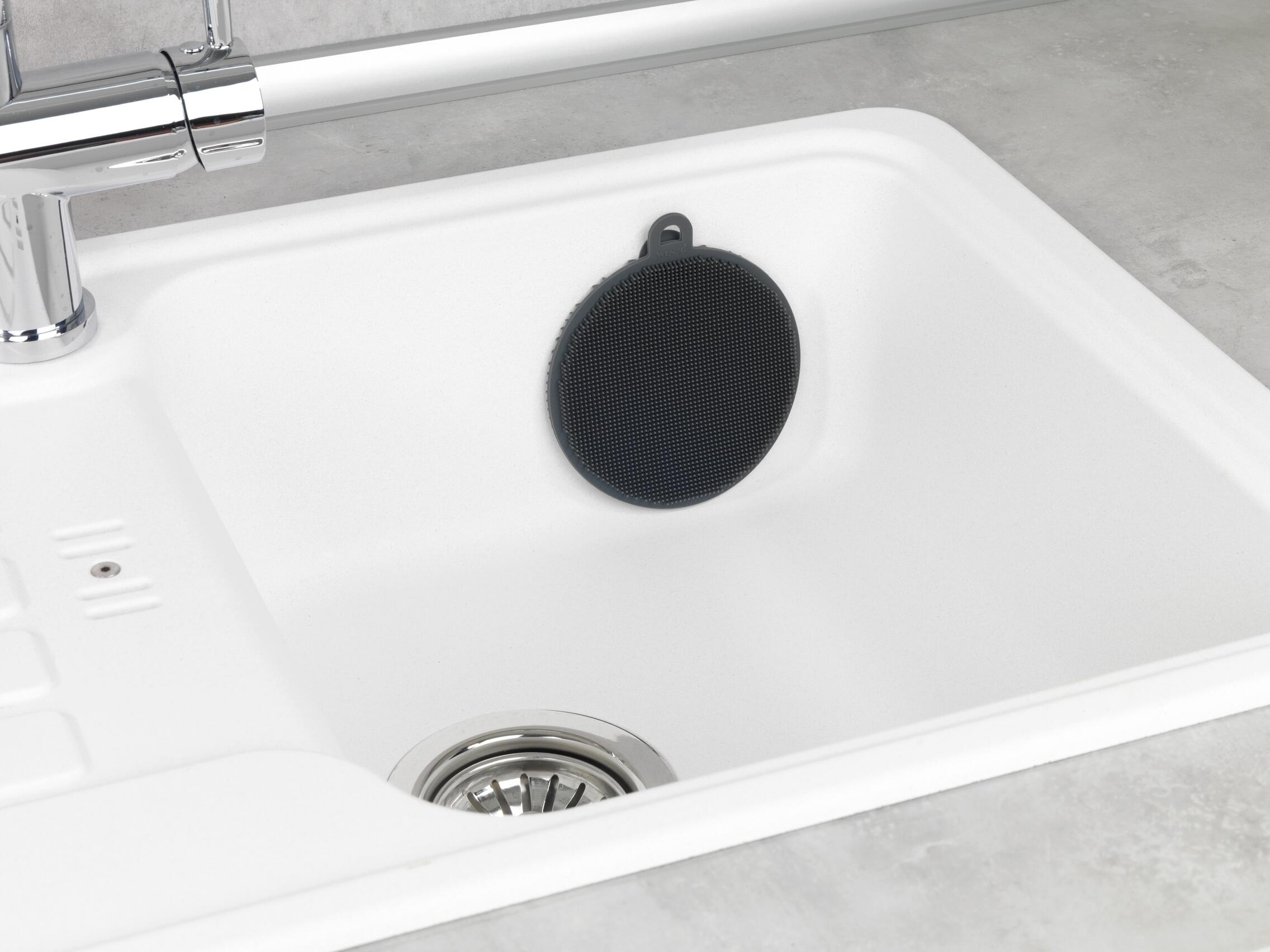 Lot de 2 éponges rondes en silicone, bleu et gris - 10