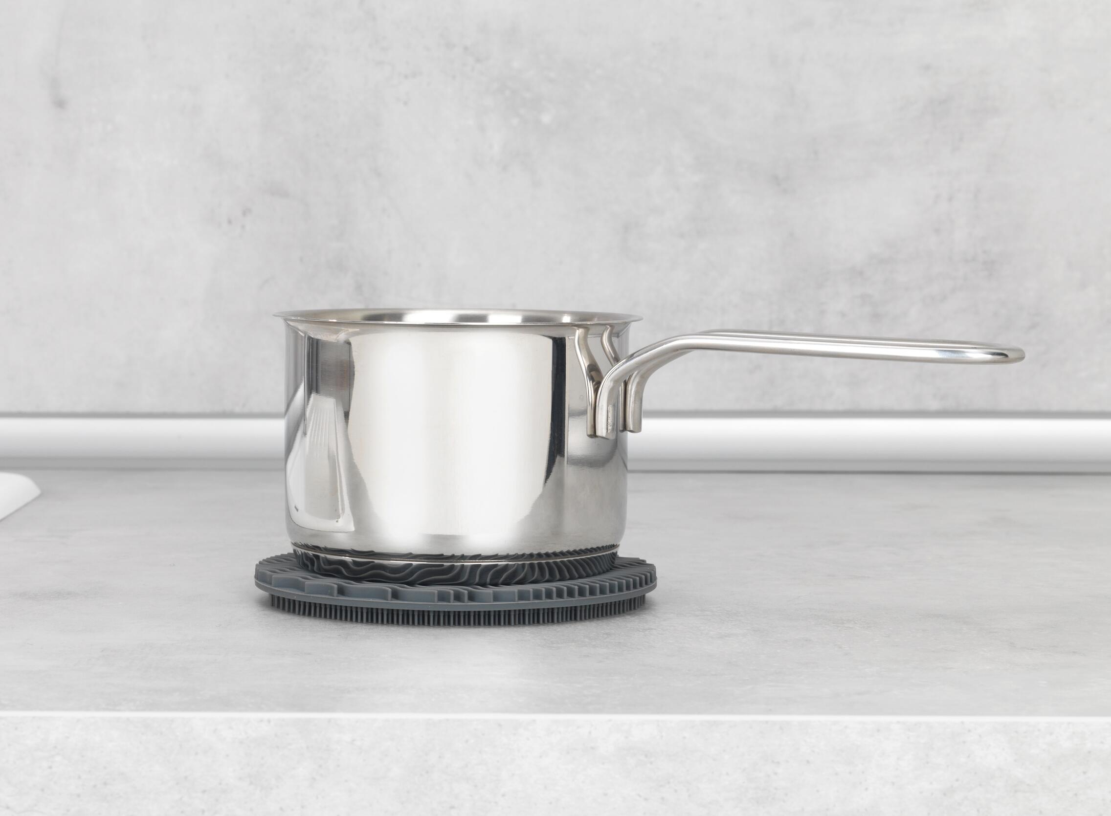 Lot de 2 éponges rondes en silicone, bleu et gris - 8