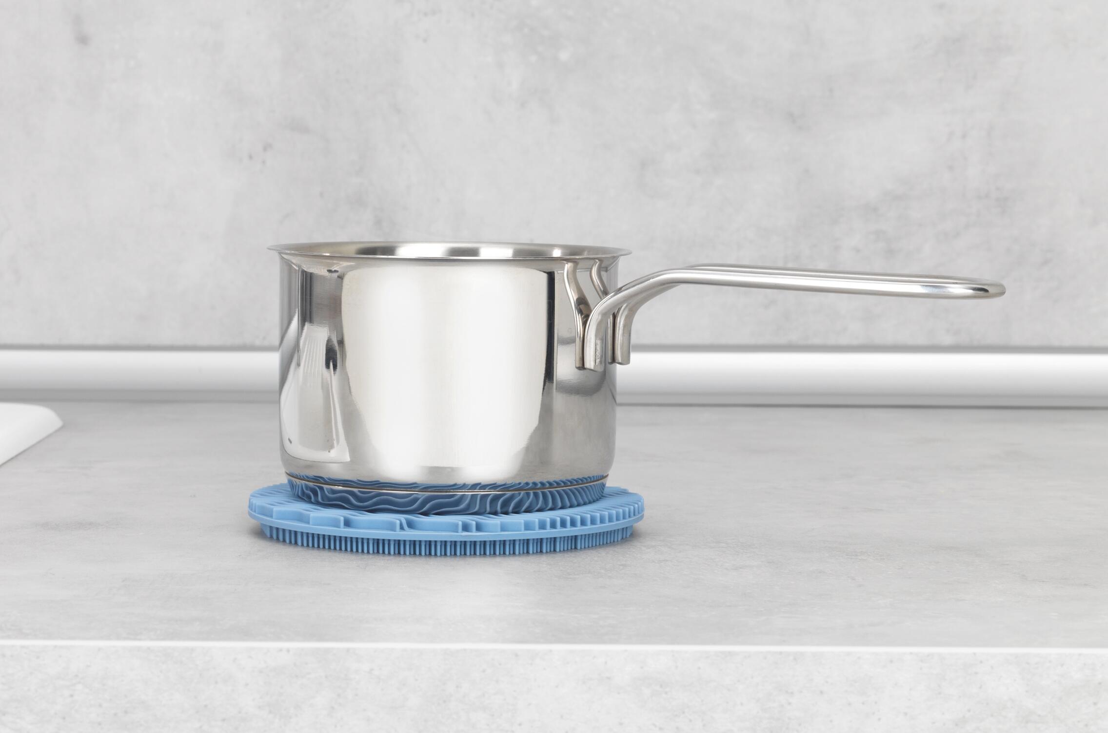 Lot de 2 éponges rondes en silicone, bleu et gris - 7