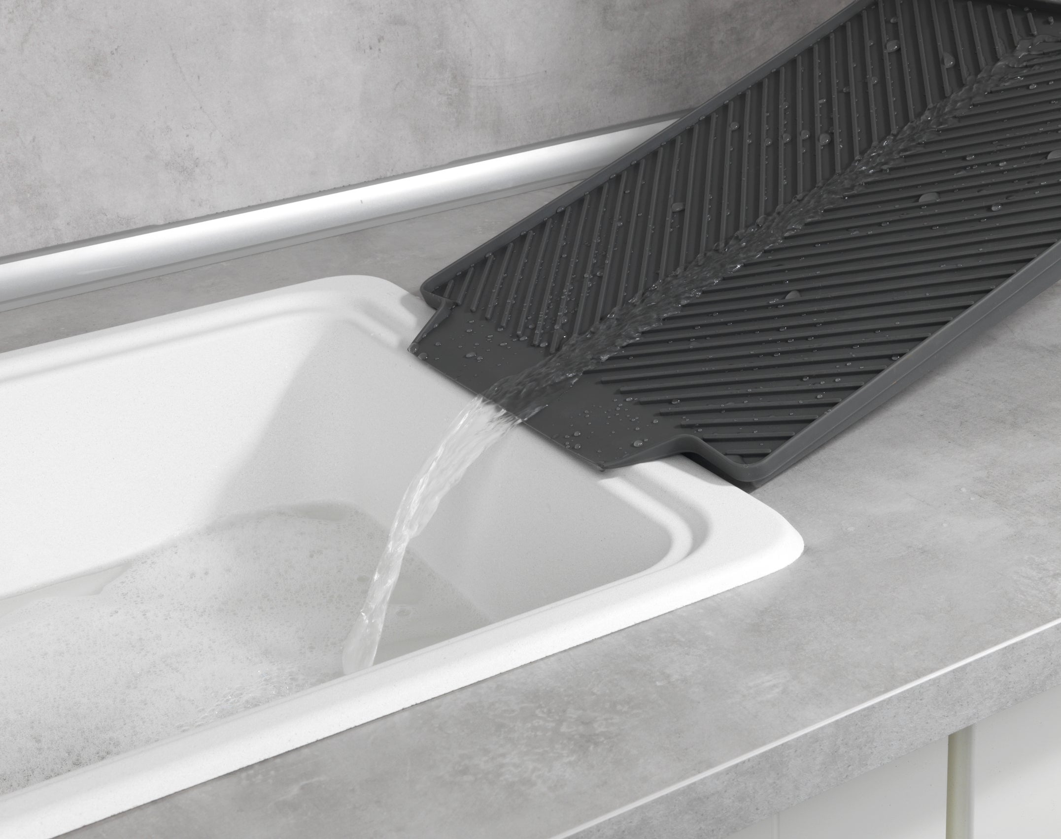 Tapis égouttoir linea 40x30x3 cm gris - 3