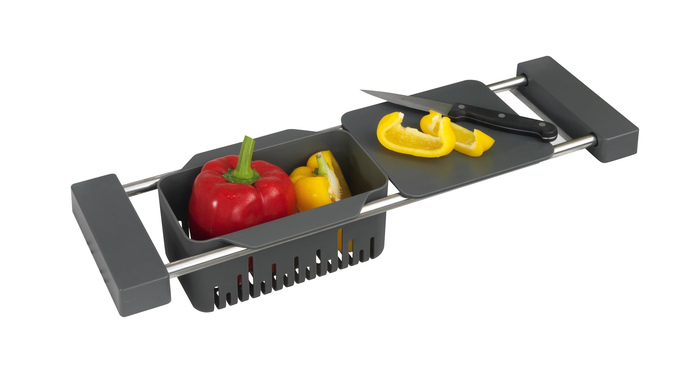 Bac rangement évier pvc autoportant gris - 7