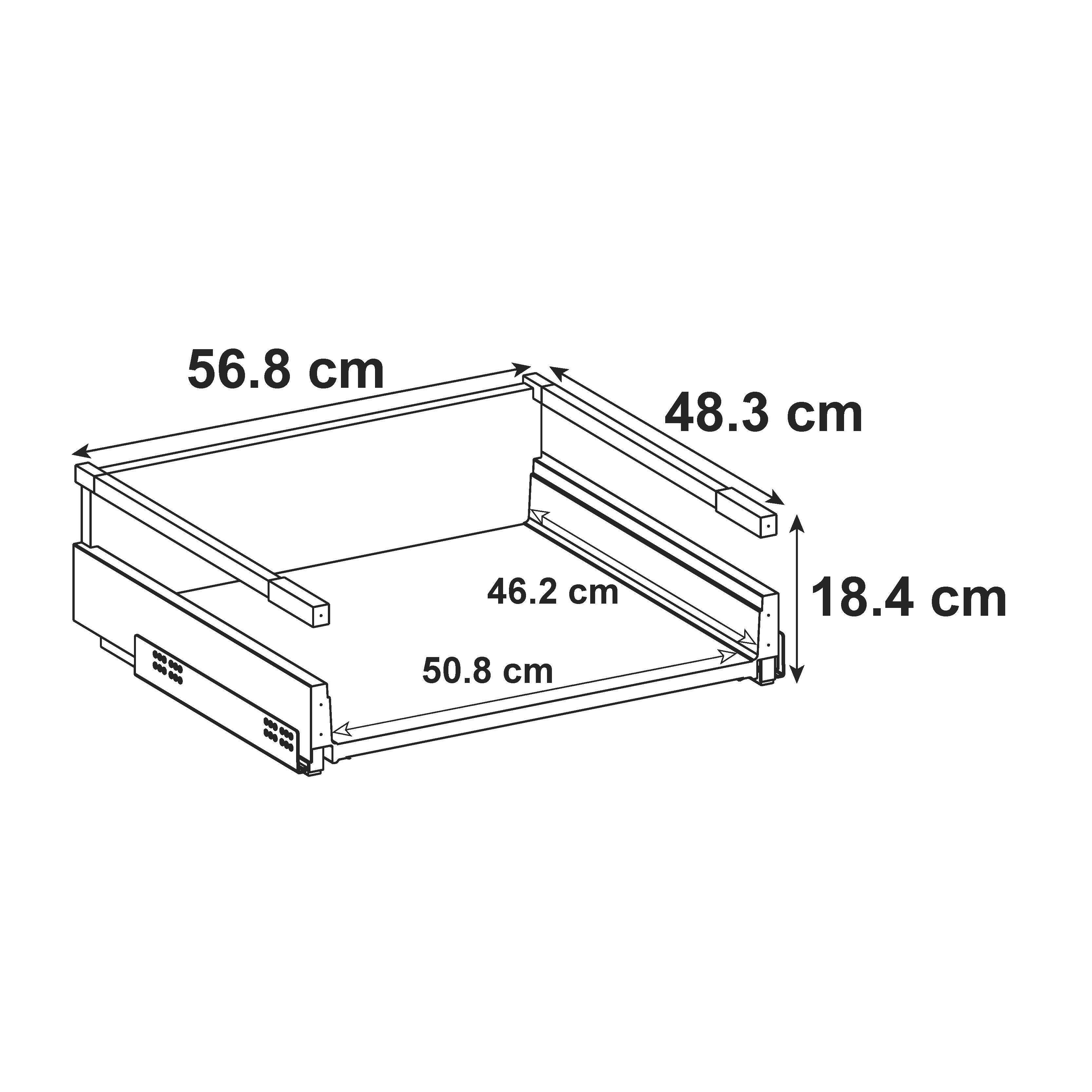 Tiroir pour caisson DELINIA ID gris anthracite H.18.4 x l.56.8 x P48.3 cm - 2