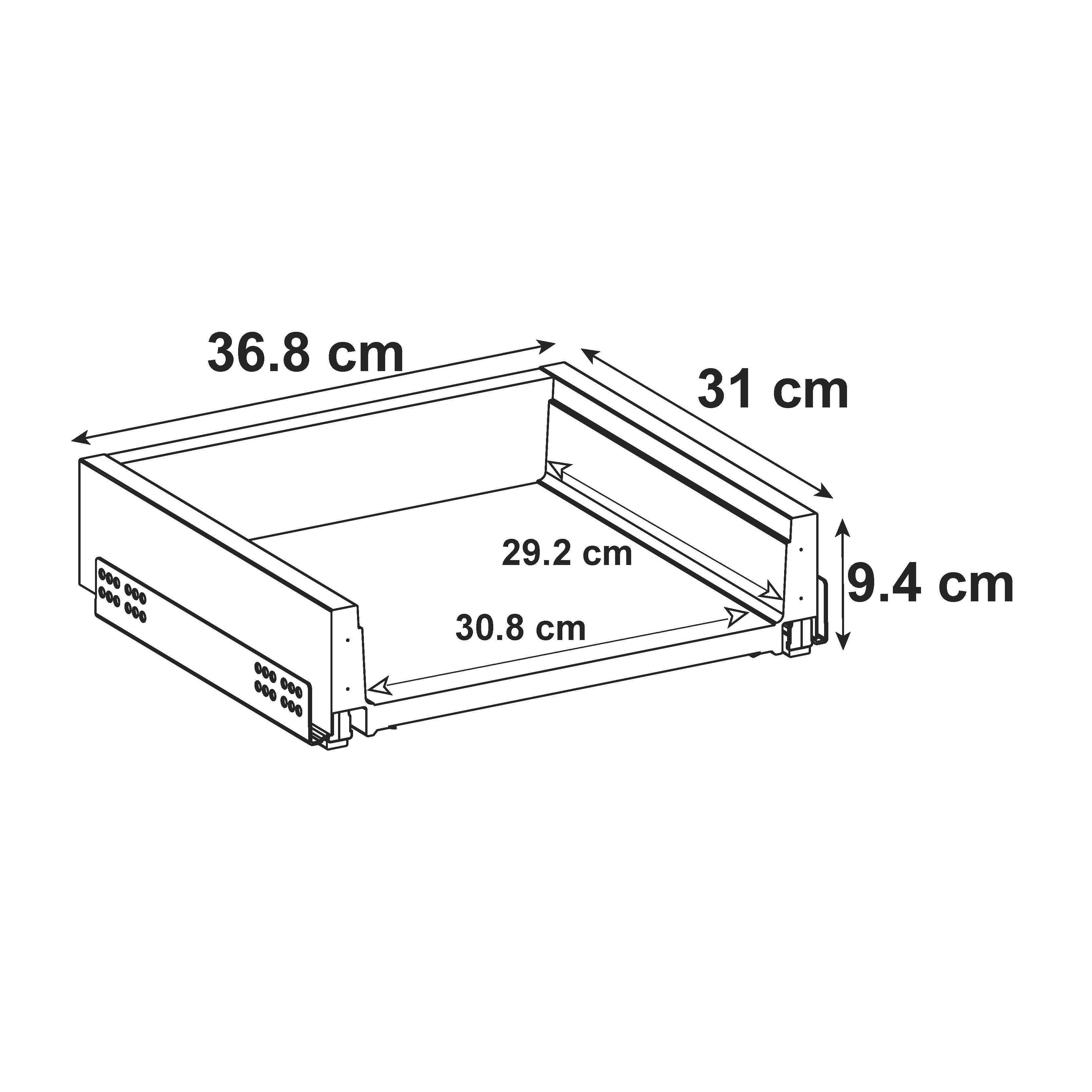 Tiroir pour caisson DELINIA ID gris anthracite H.9.4 x l.36.8 x P31 cm - 3