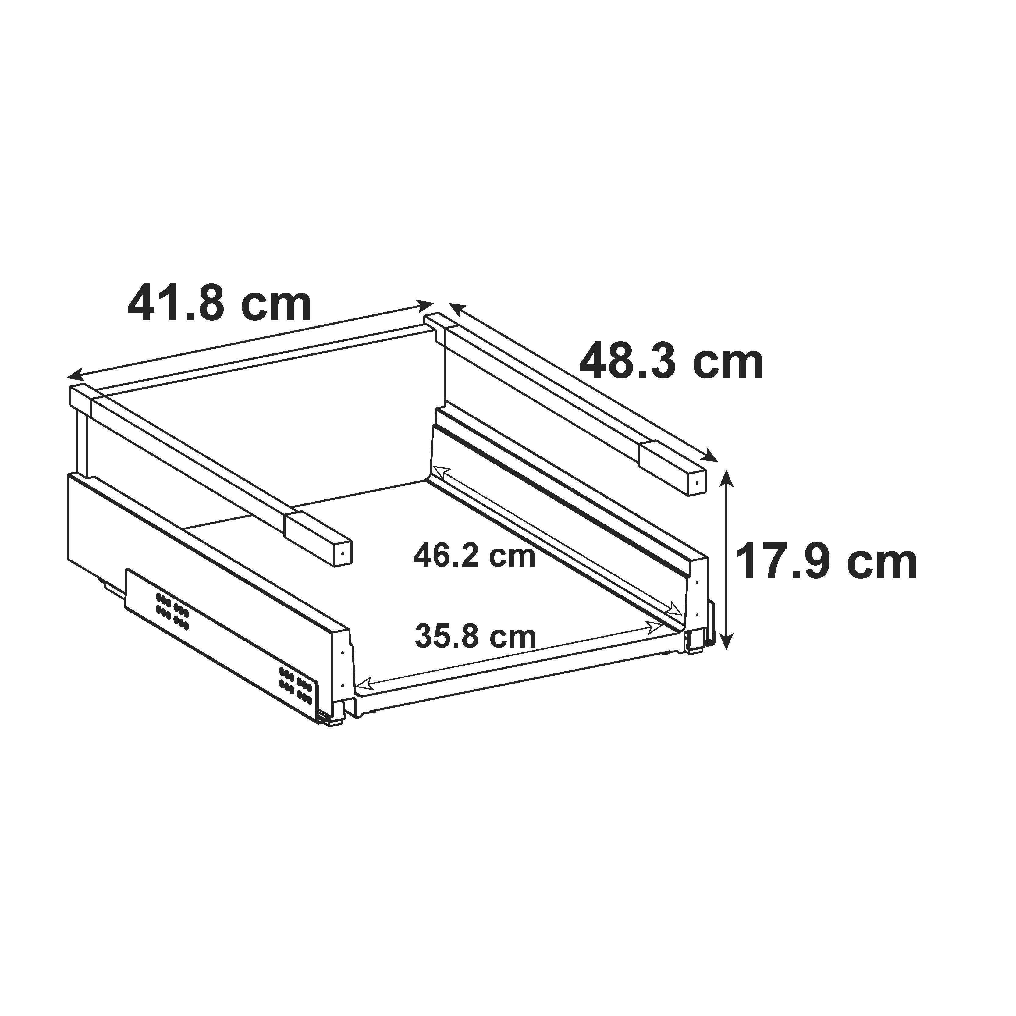 Tiroir pour caisson DELINIA ID gris anthracite H.17.9 x l.41.8 x P48.3 cm - 3