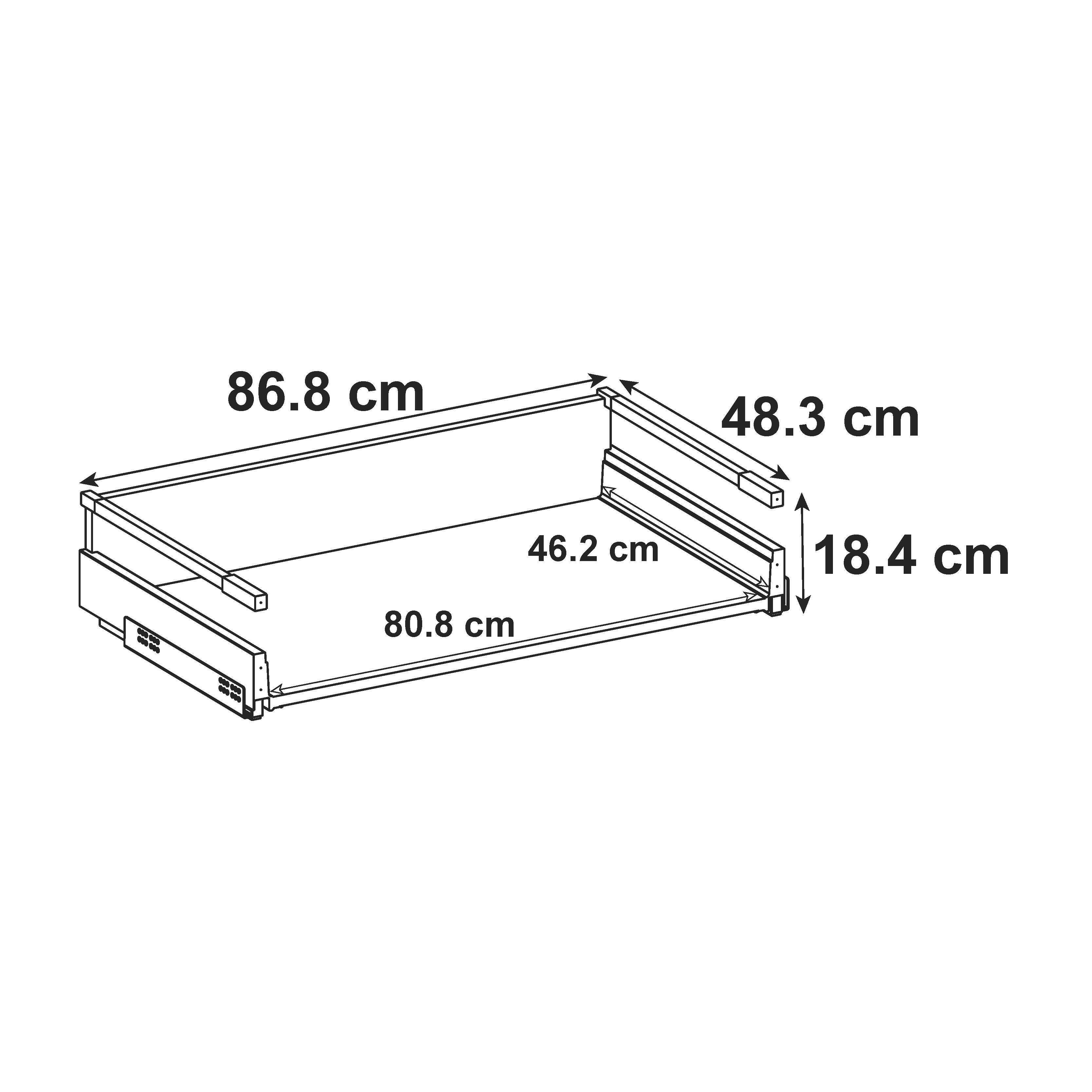 Tiroir pour caisson DELINIA ID gris anthracite H.18.4 x l.86.8 x P48.3 - 3
