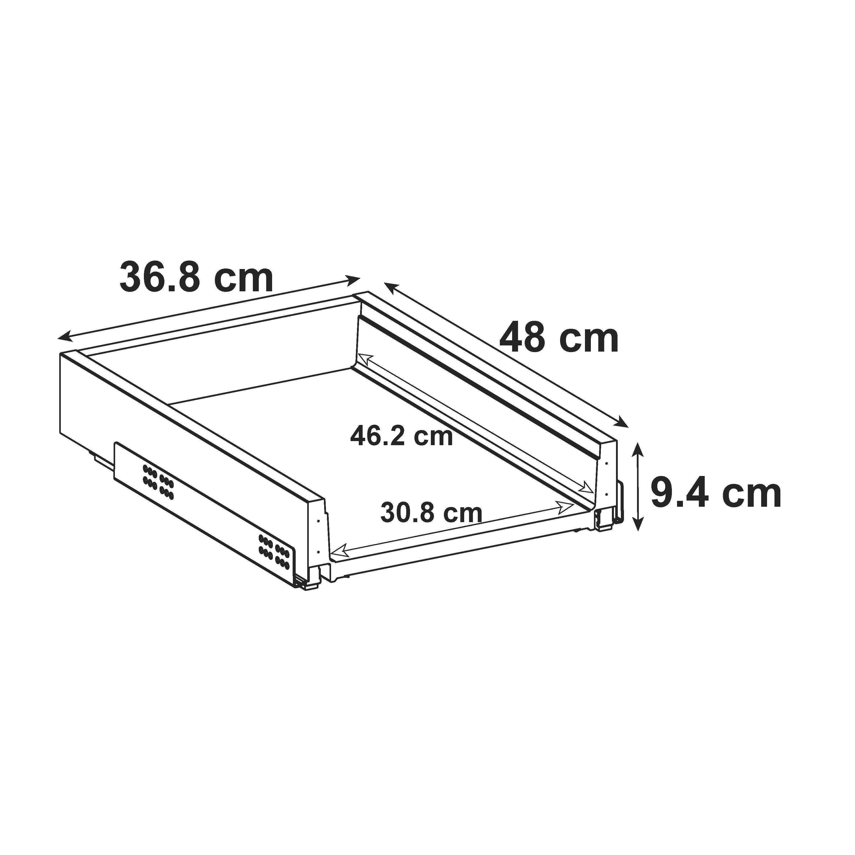 Tiroir pour caisson DELINIA ID gris anthracite H.9.4 x l.36.8 x P48 cm - 5