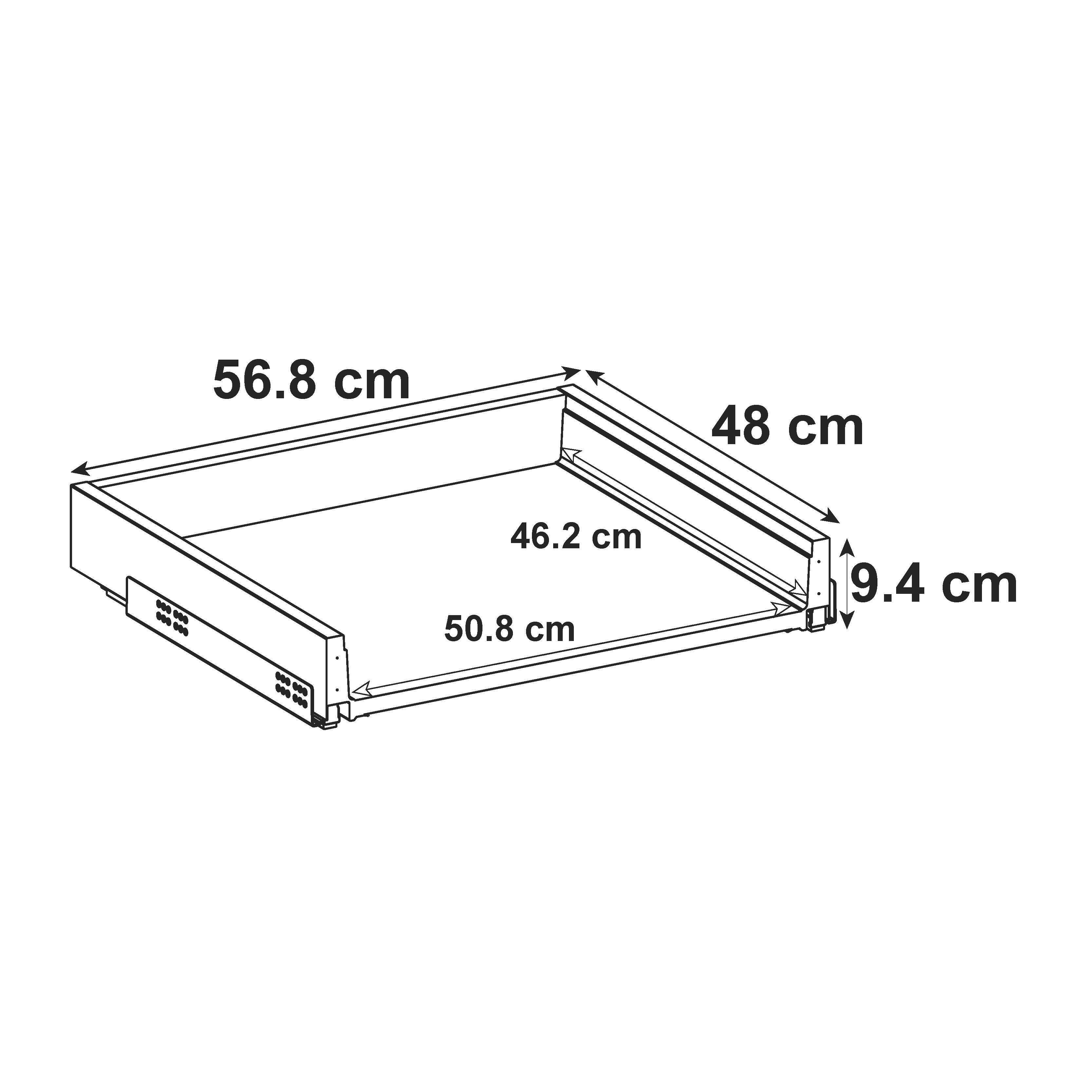 Tiroir pour caisson DELINIA ID gris anthracite H.9.4 x l.56.8 x P48 cm - 3