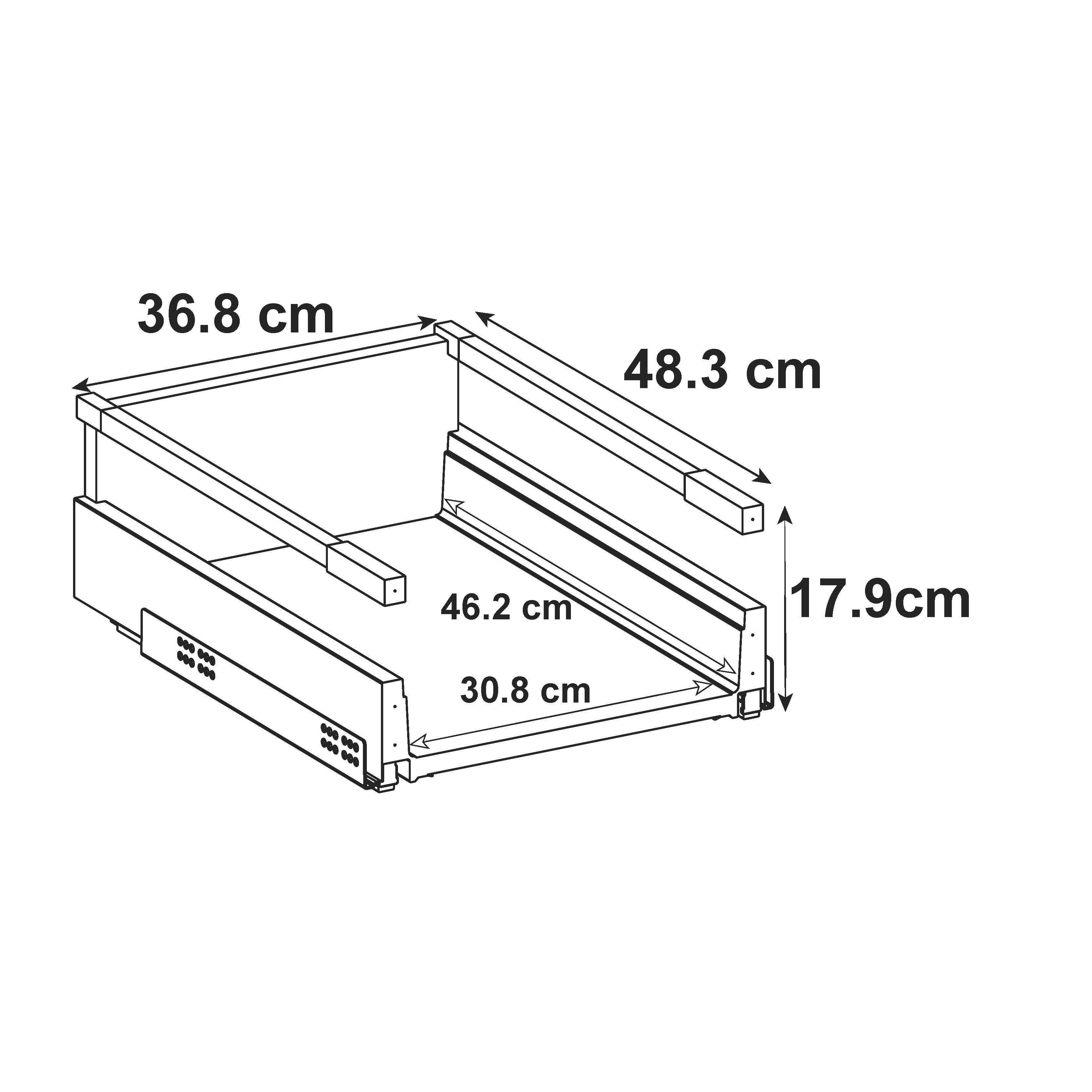 Tiroir pour caisson DELINIA ID gris anthracite H.17.9 x l.36.8 x P46.2 cm - 4