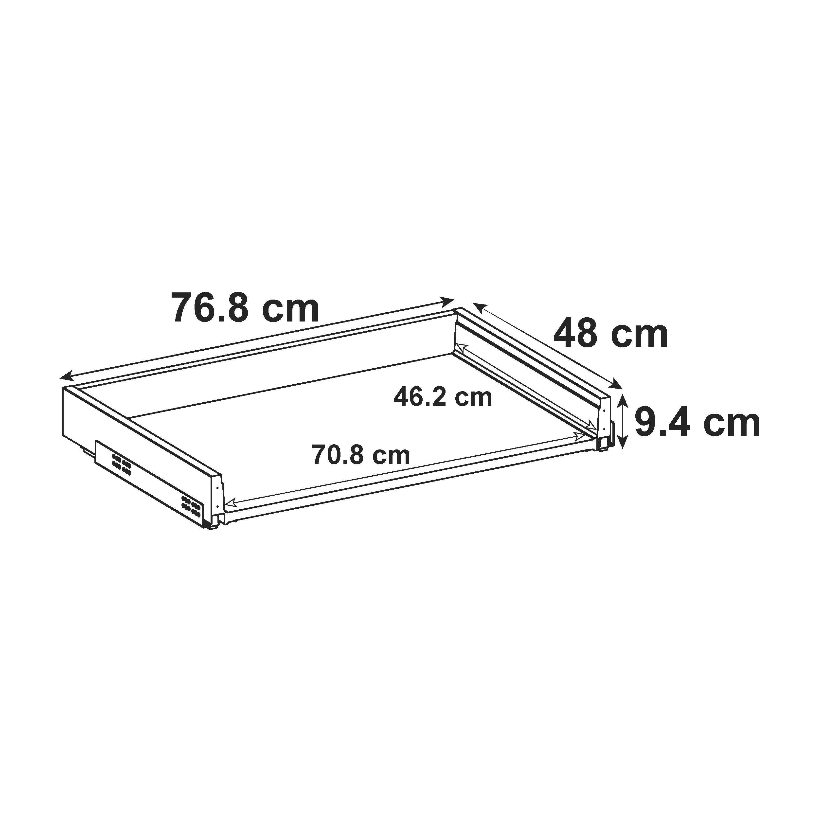 Tiroir pour caisson DELINIA ID gris anthracite H.9.4 x l.76.8 x P48 cm - 7