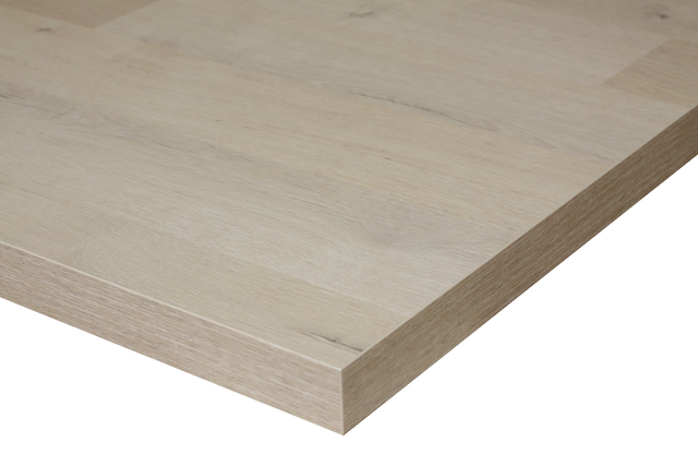 Plan de toilette aggloméré effet bois clair oléron Ep.3.8 x l.90 x H.49 cm .