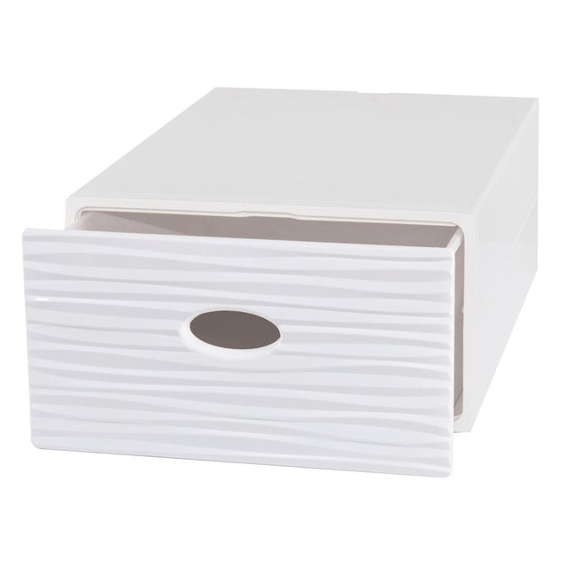 Cassetto singolo Qbox Wave L 28 x  H 15 x  P 40 cm  bianco