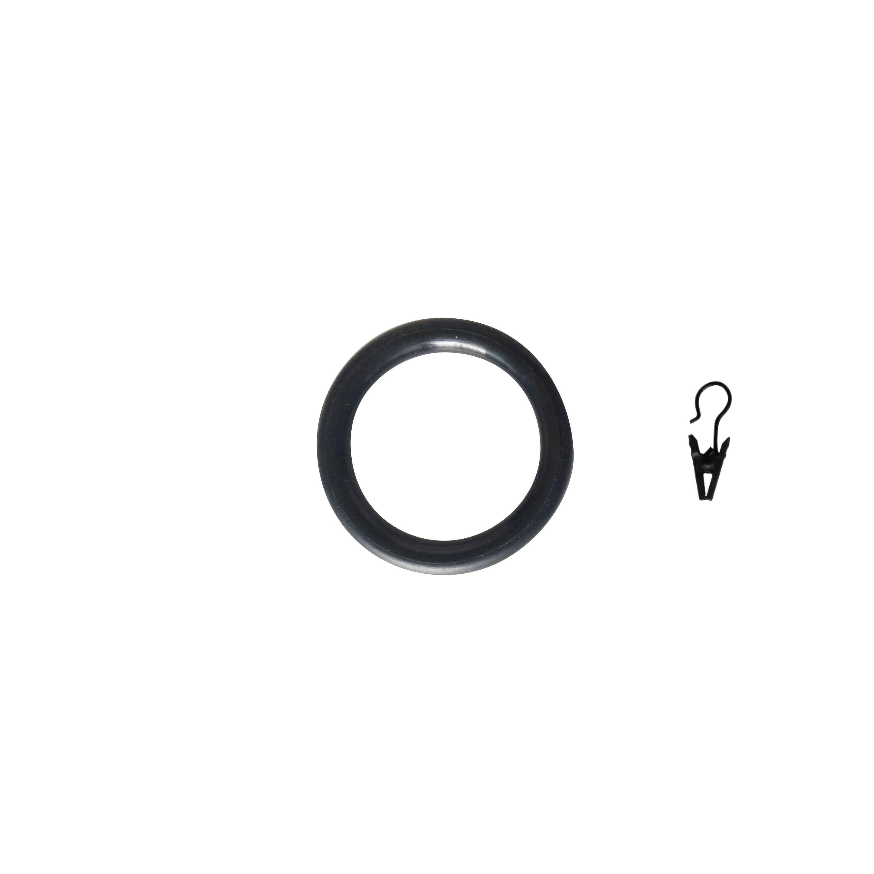 10 Anillas para barra de cortina 16/19 mm acero INSPIRE negro cepillado - 4