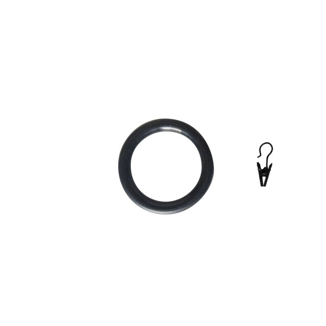 Lot de 10 anneaux pour tringle à rideau Facto 16 / 19 mm acier noir brossé