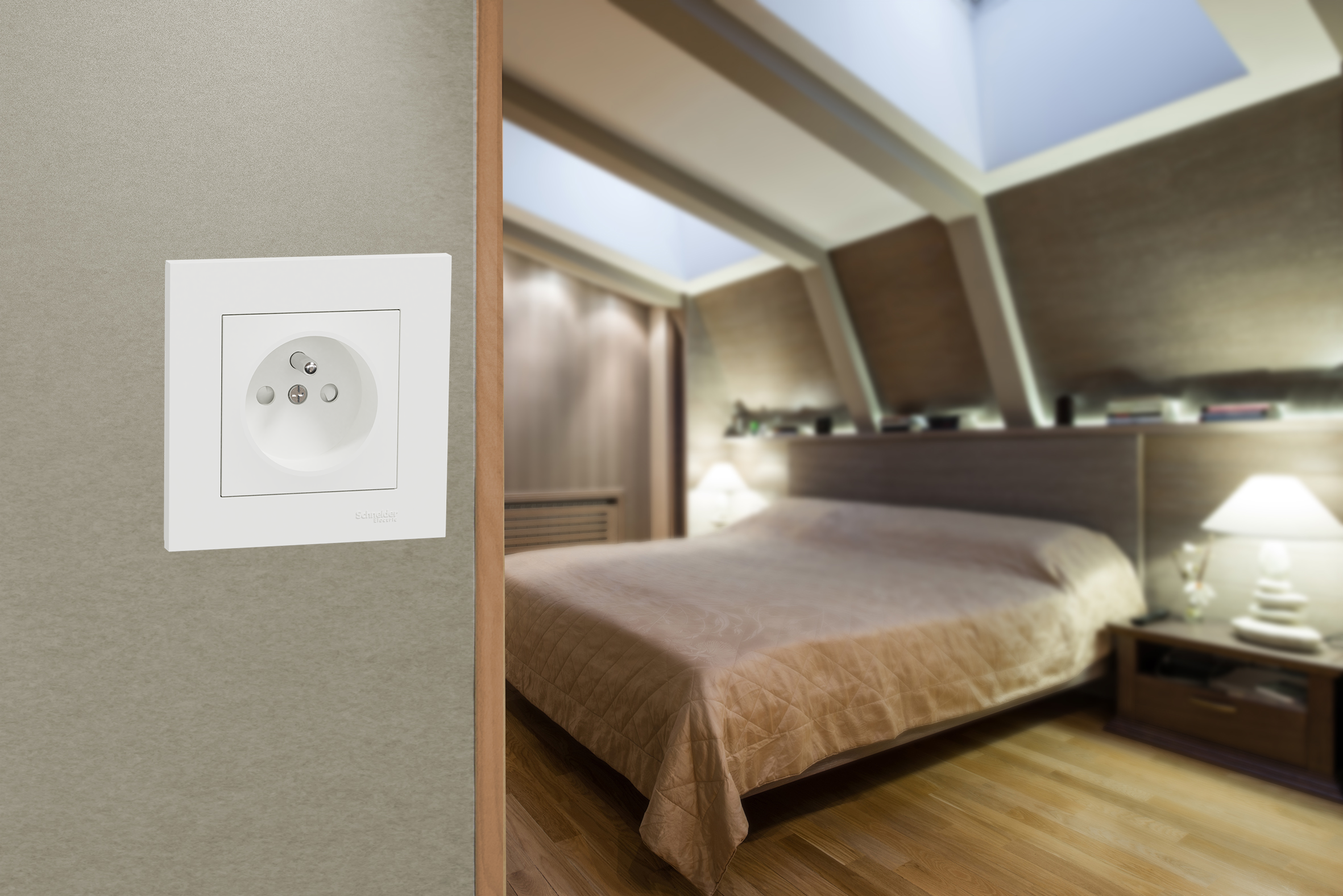 Prise avec terre complet Miluz, SCHNEIDER ELECTRIC, blanc - 4