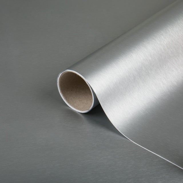 Rouleau adhésif décoratif effet métallique, platino argent, 200 cm x 67.5 cm