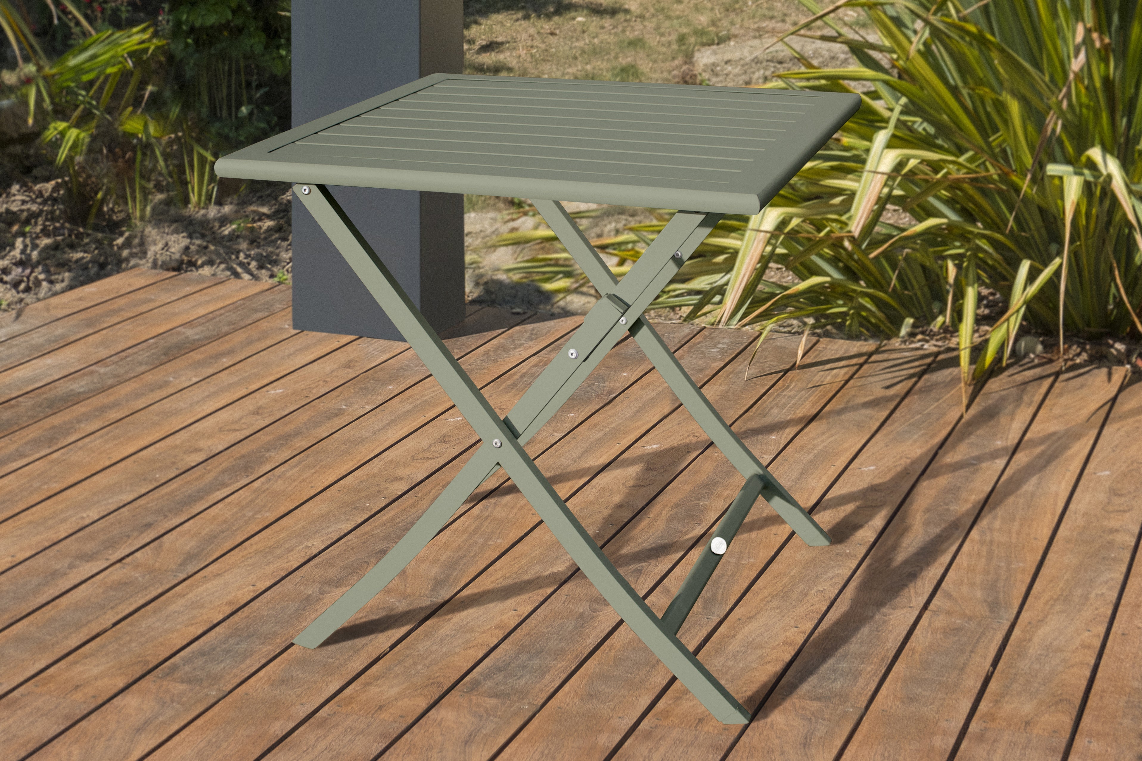 Table de jardin pliante Marius carré vert 2 personnes - CITY GARDEN - 3
