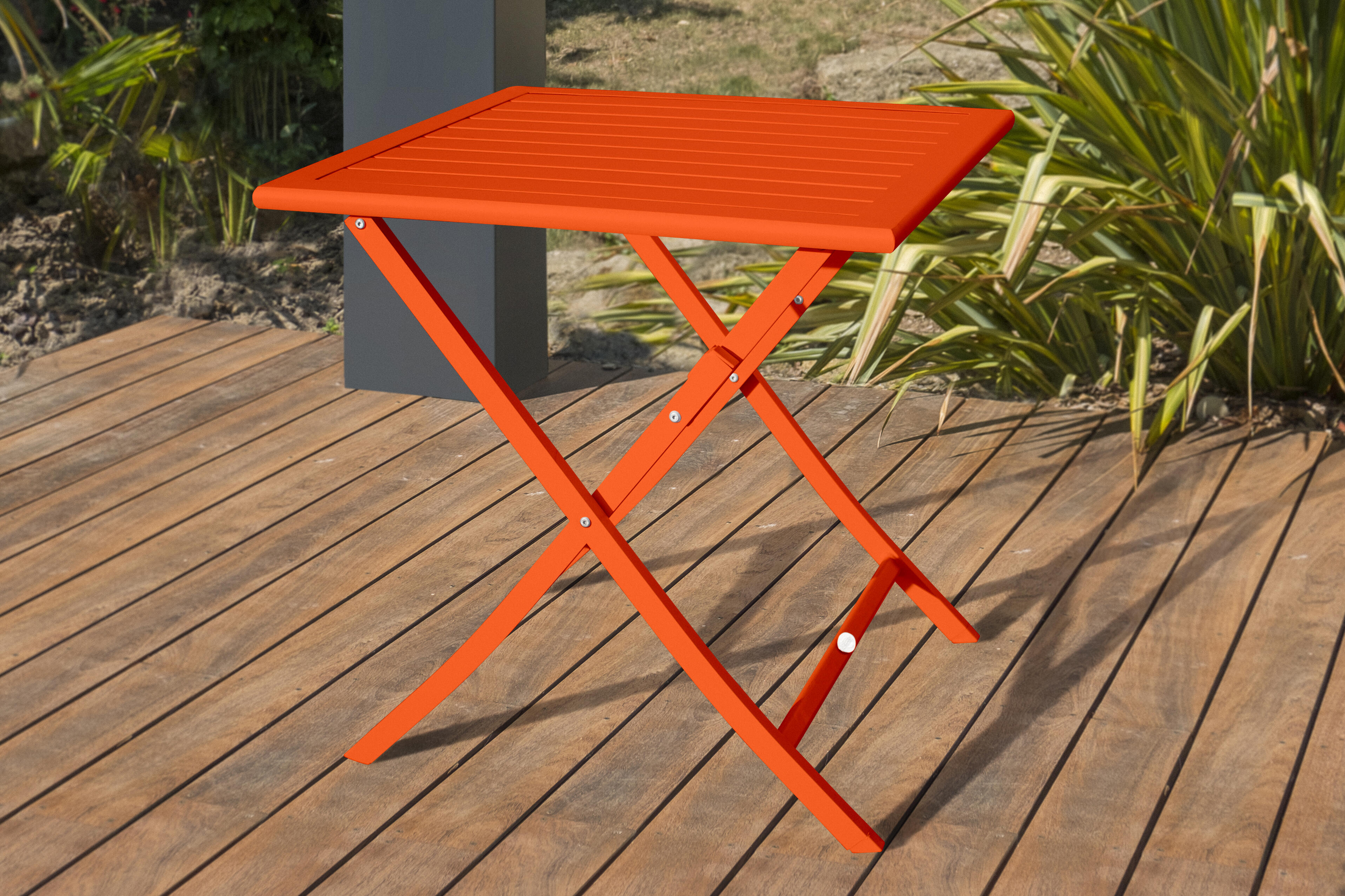 Table de jardin pliante Marius carré orange / cuivré 2 personnes - CITY GARDEN - 3