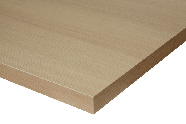 Plan de toilette aggloméré effet chêne naturel Ep.3.8 x l.120 x H.49 cm .