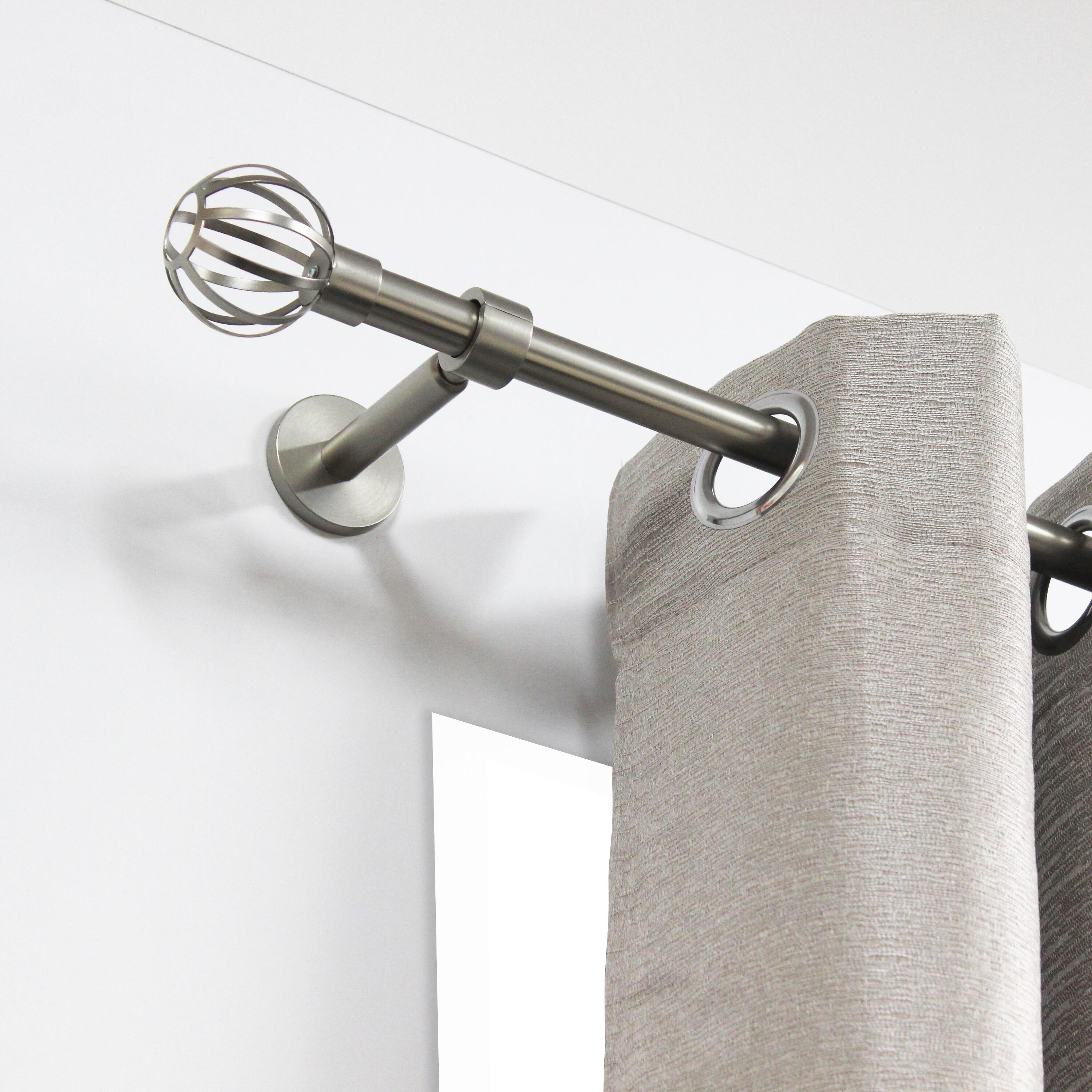 Tringle à rideau nickel Kali, L.250 cm, diam.28 mm, INSPIRE - 2