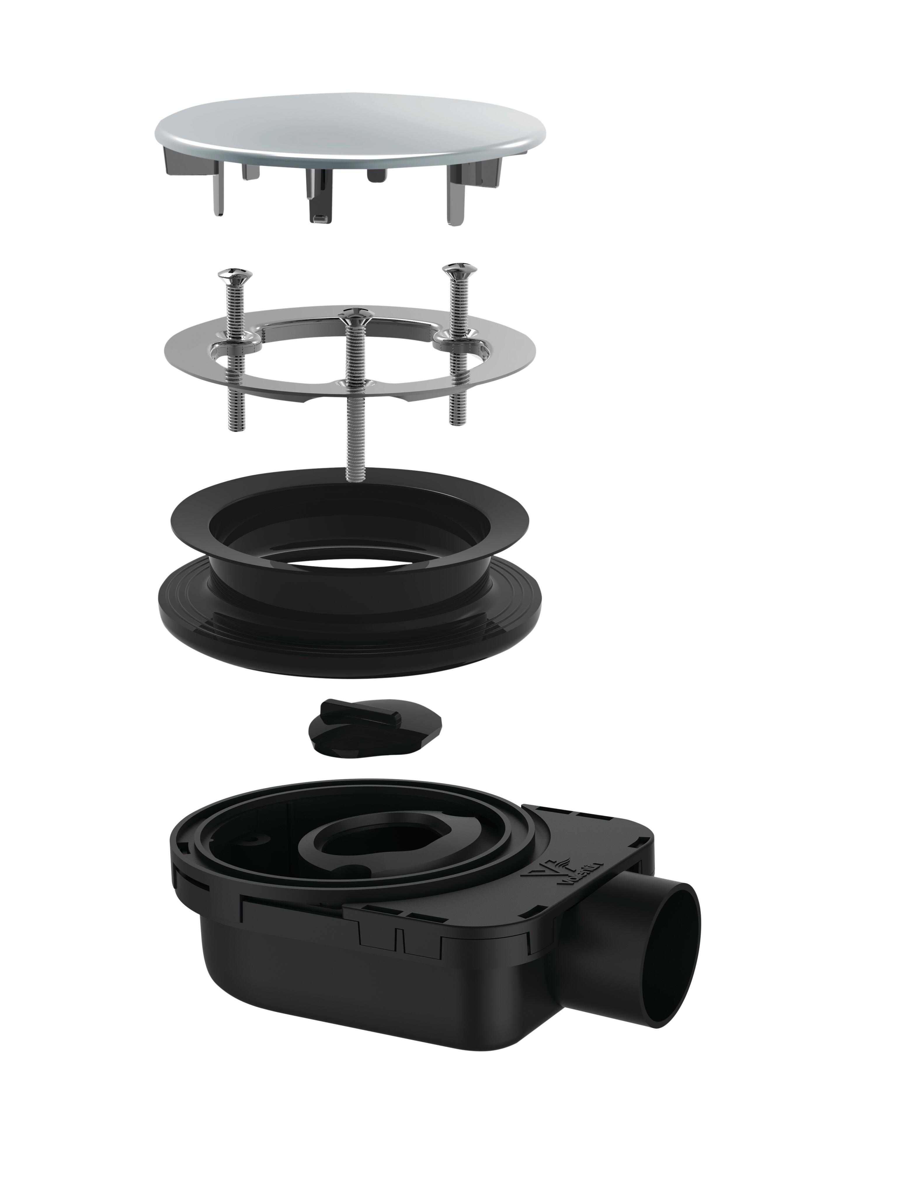 Bonde ultra-plate receveur D90,  h48 mm, - NF - 2
