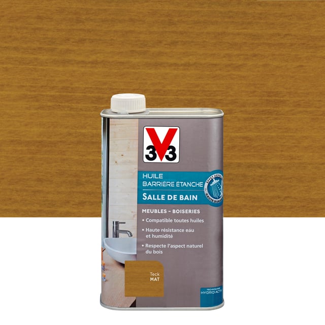 Huile bois intérieur V33, teck Barrière étanche mat, 0.5l