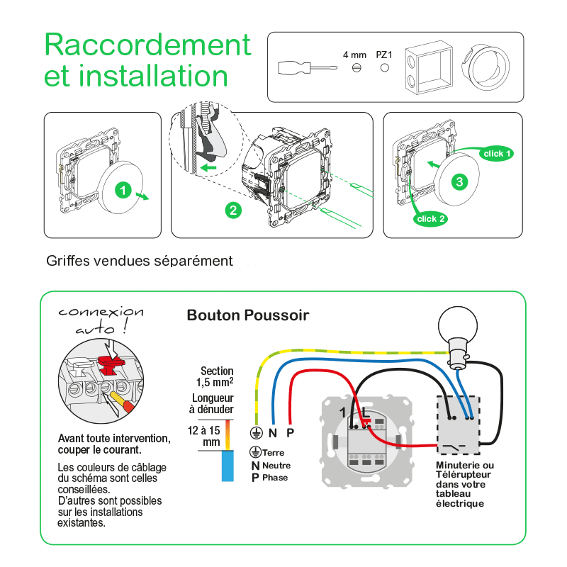 installation bouton poussoir odace  - 6