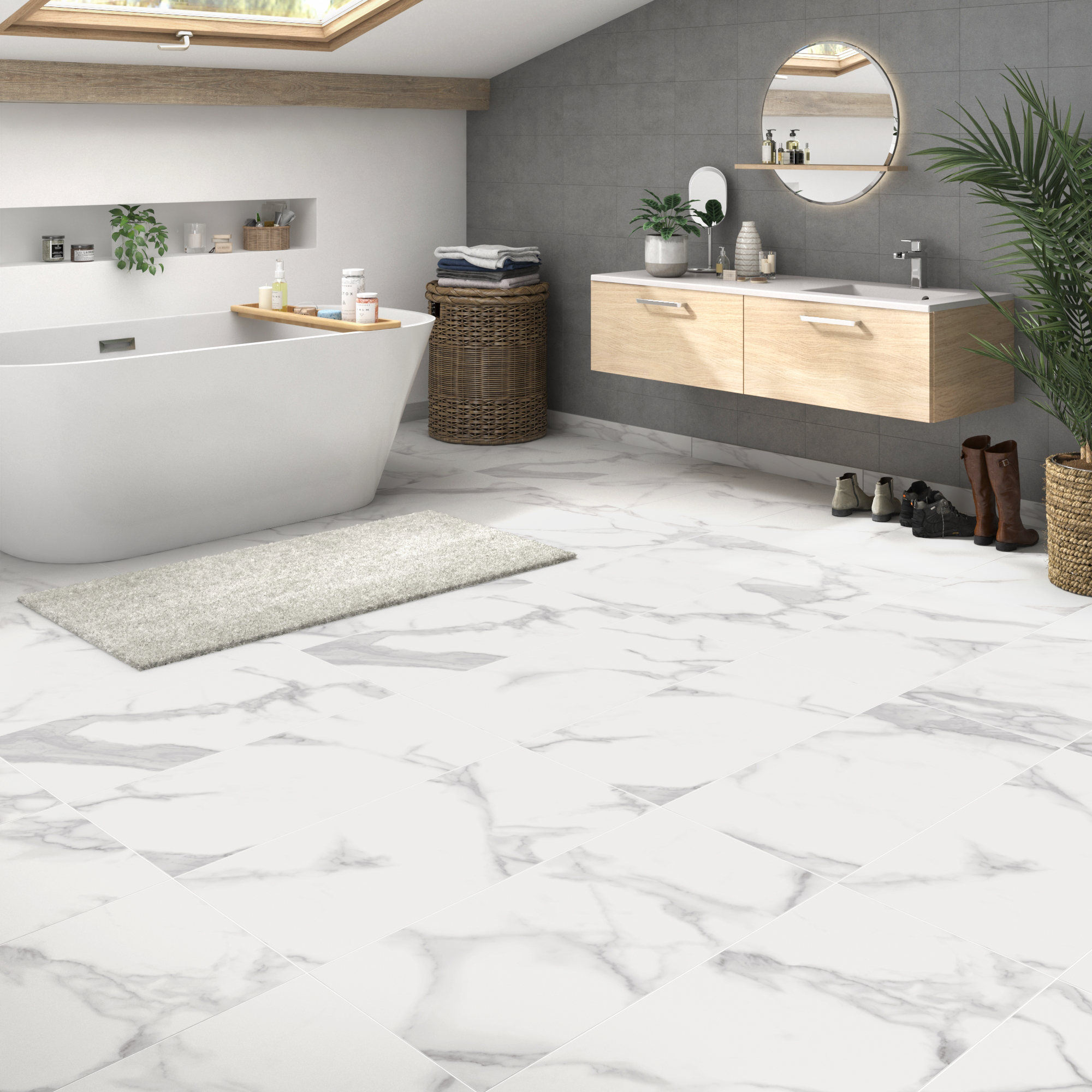 Lot de 2 Lot de 2 plinthes carrelage Pure, blanc, Ht.  x L. 75 cm, Ep.9.7 mm - 2