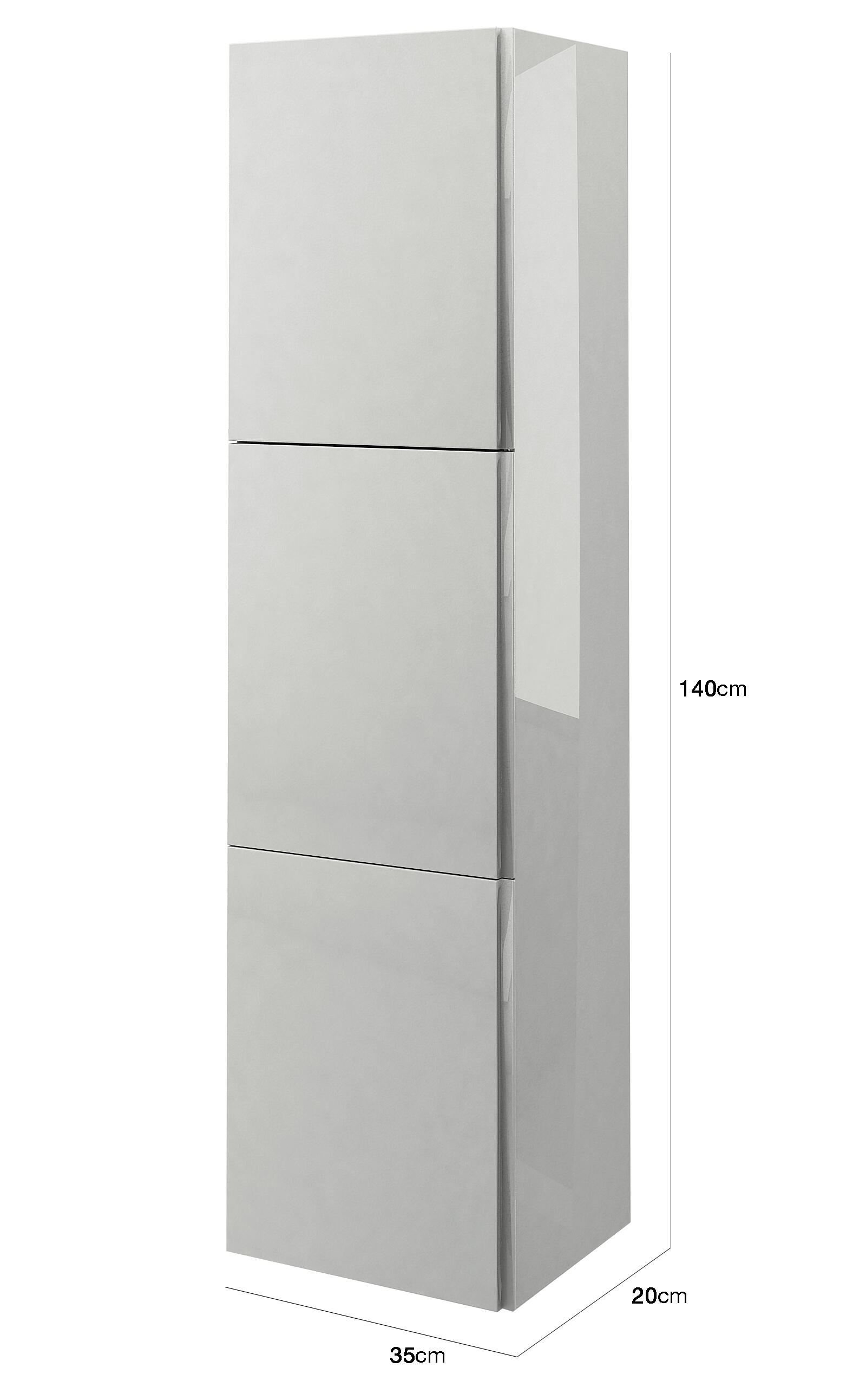 Colonna per mobile bagno comfort BADEN HAUS 3 ante P 38 x L 45 x H 170 cm grigio chiaro placcato - 3