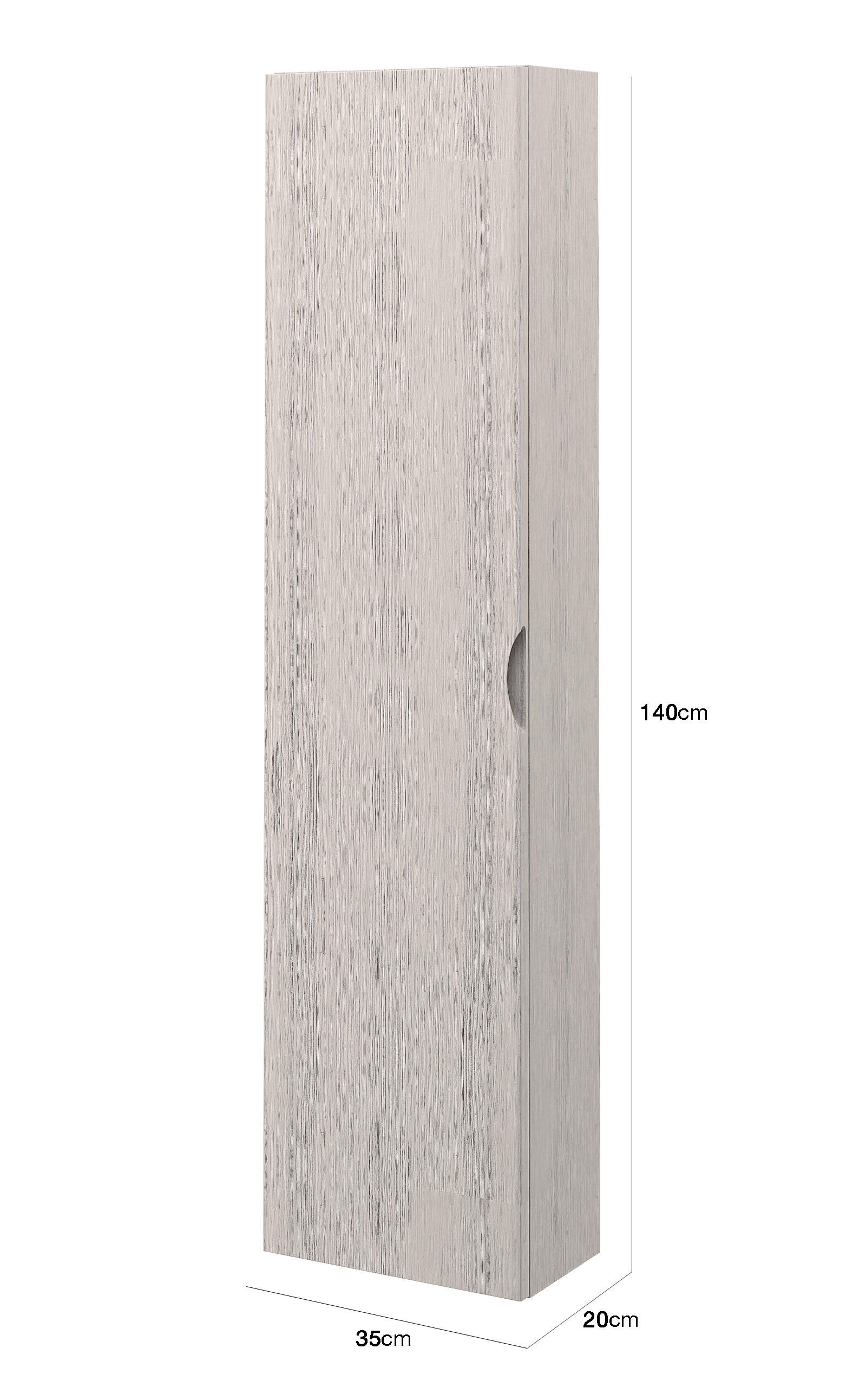 Colonna per mobile bagno Vague BADEN HAUS 1 anta P 20 x L 35 x H 140 cm rovere placcato - 3