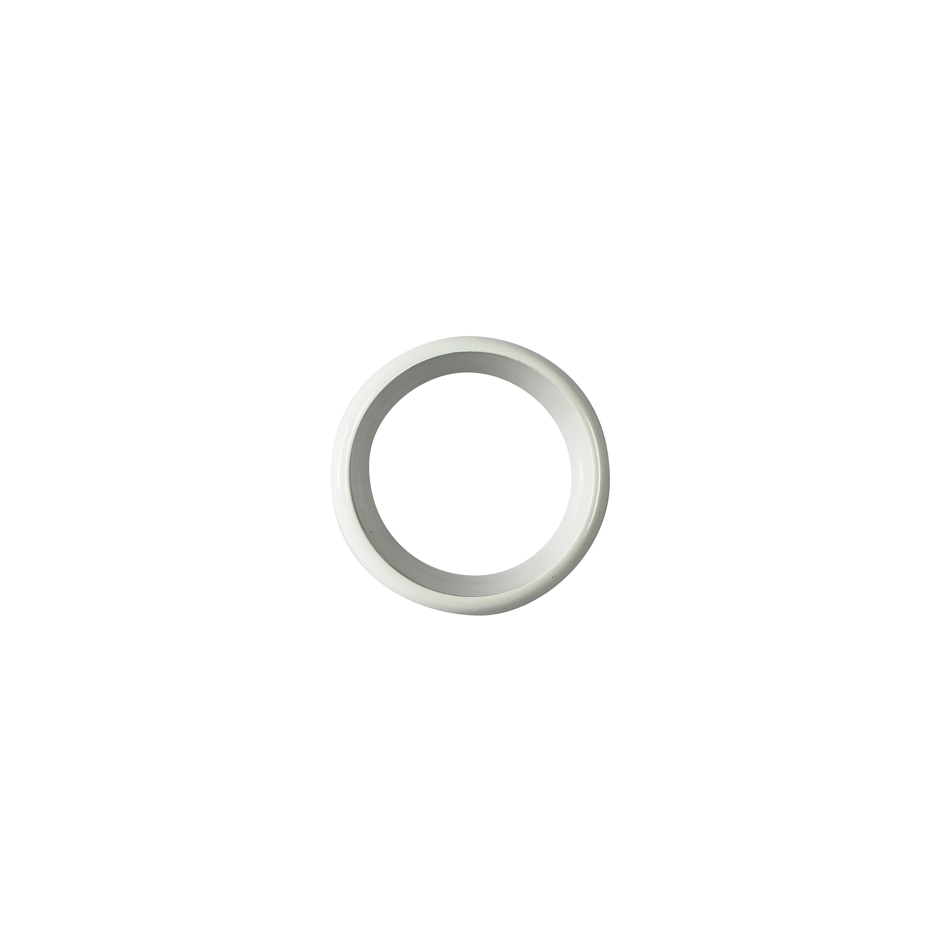 Lot de 10 anneaux pour tringle à rideau Maya 28 mm acier blanc galvanisé - 3