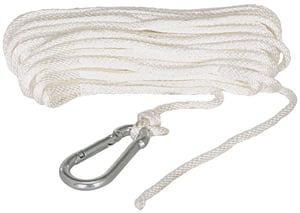 Corda Nautica Poliestere 5mm X 50m - Treccia Mare Bianca E Blu - Per Barche, Giardino E Fai Da Te