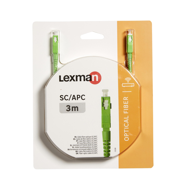 Câble fibre optique, 3m, Orange/SFR/Bouygues, sc/apc, LEXMAN