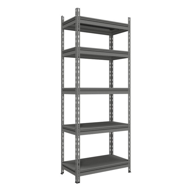 Scaffale in kit 5 ripiani L 100 x P 30 x H 200 cm grigio, portata per ripiano 220 kg