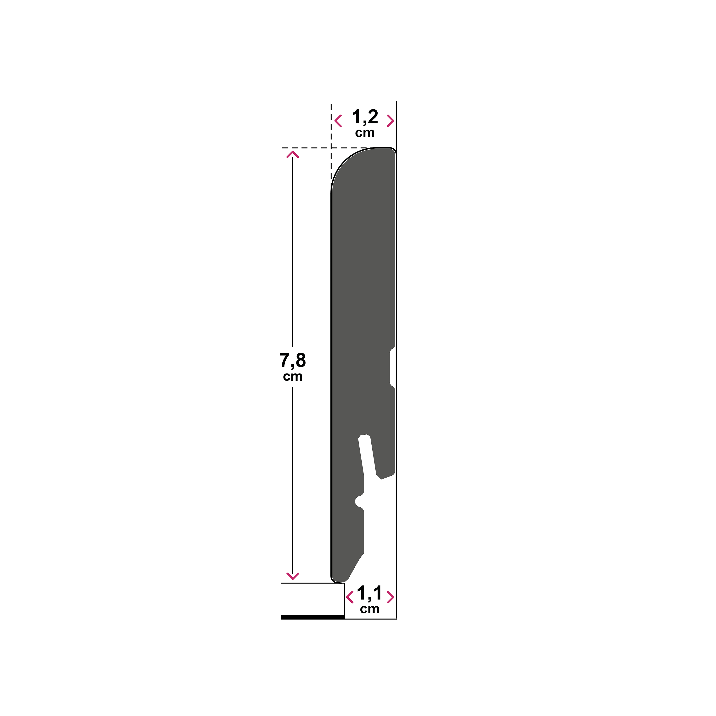 Lot de 5 plinthes mdf, blanc, H. 7.8 x L. 2.4 m, Ep.12 mm ARTENS - 6