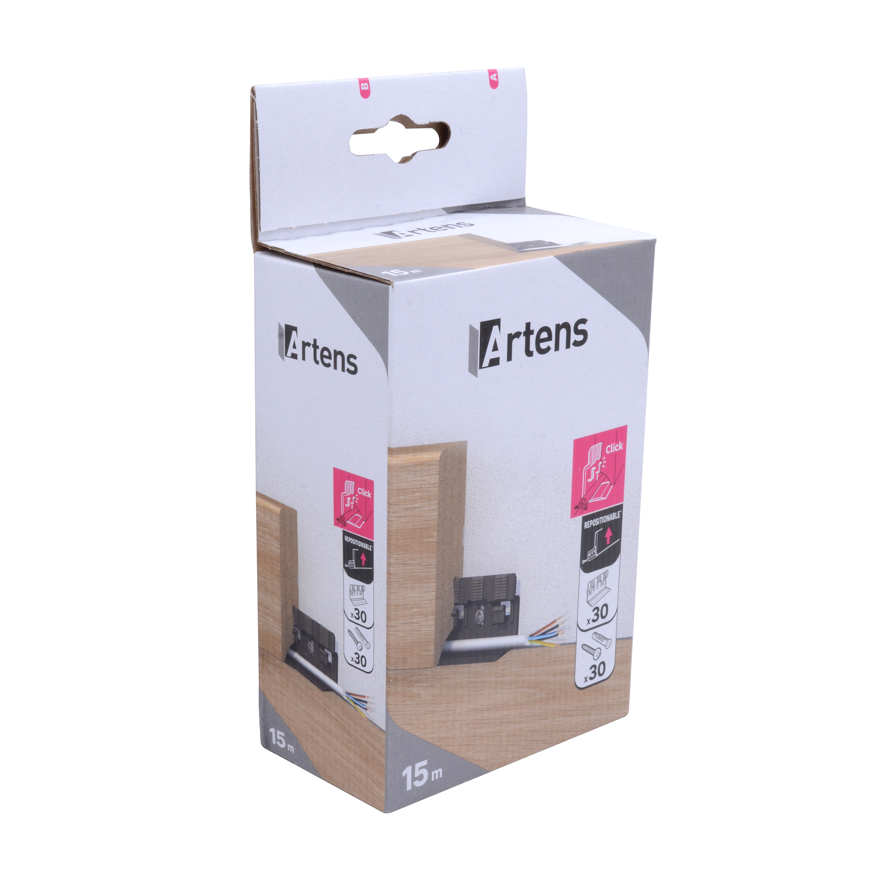 Lot de 30 clips pour plinthe noir, L.4 cm - 10